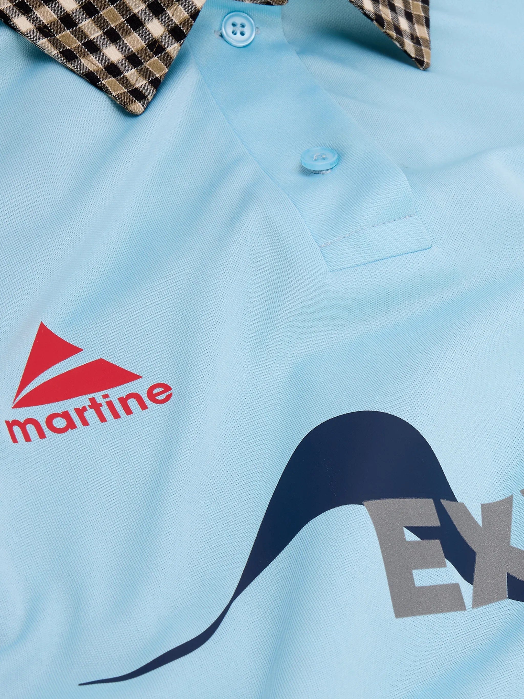 Martine Rose checked panel polo shirt