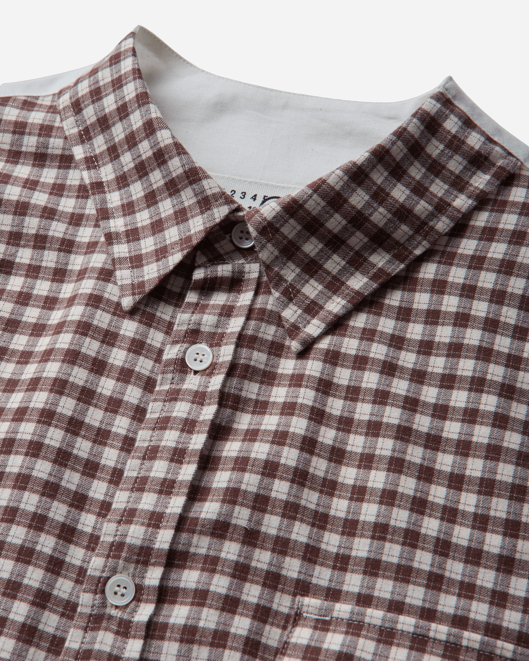 MM6 Maison Margiela Men's Checkered Flannel Shirt Brown / Off White