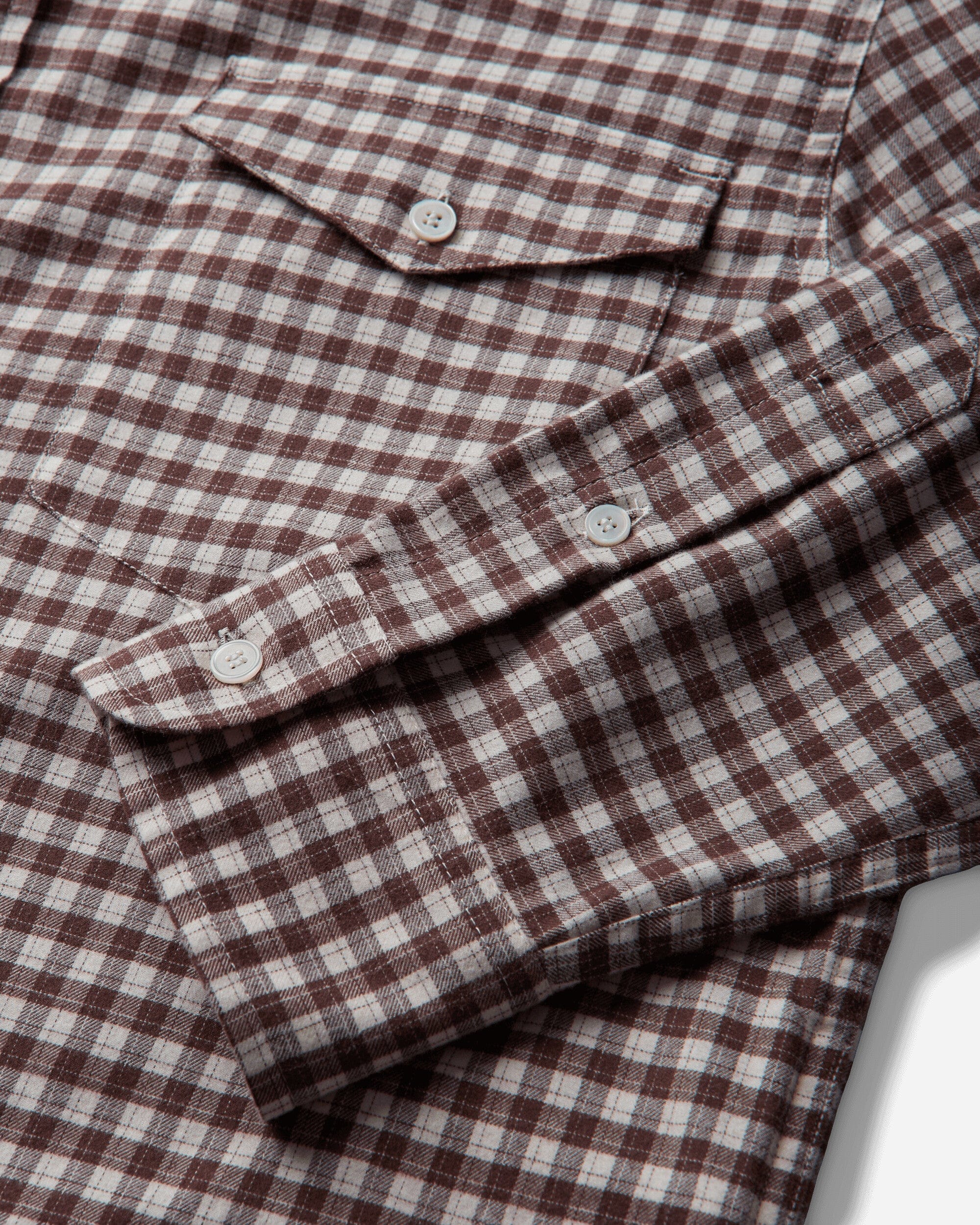 MM6 Maison Margiela Men's Checkered Flannel Shirt Brown / Off White