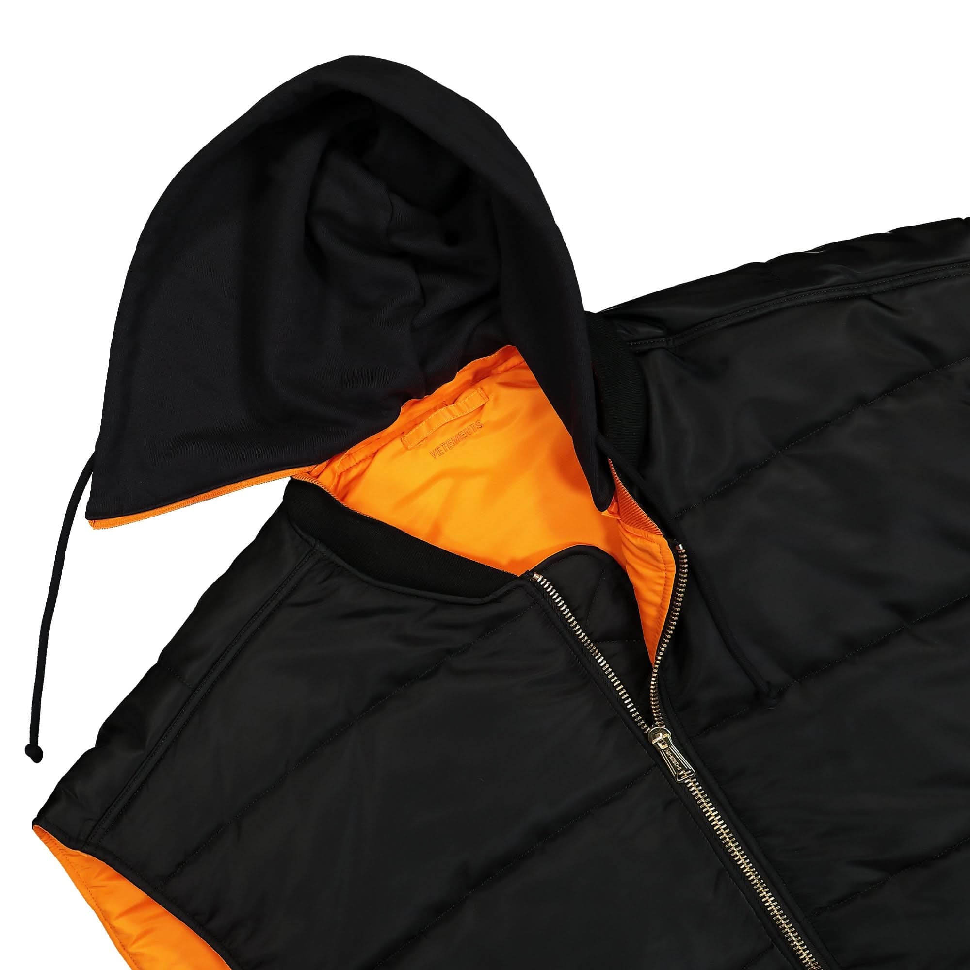 Vetements Logo Bomber Reversible Vest with a Hood