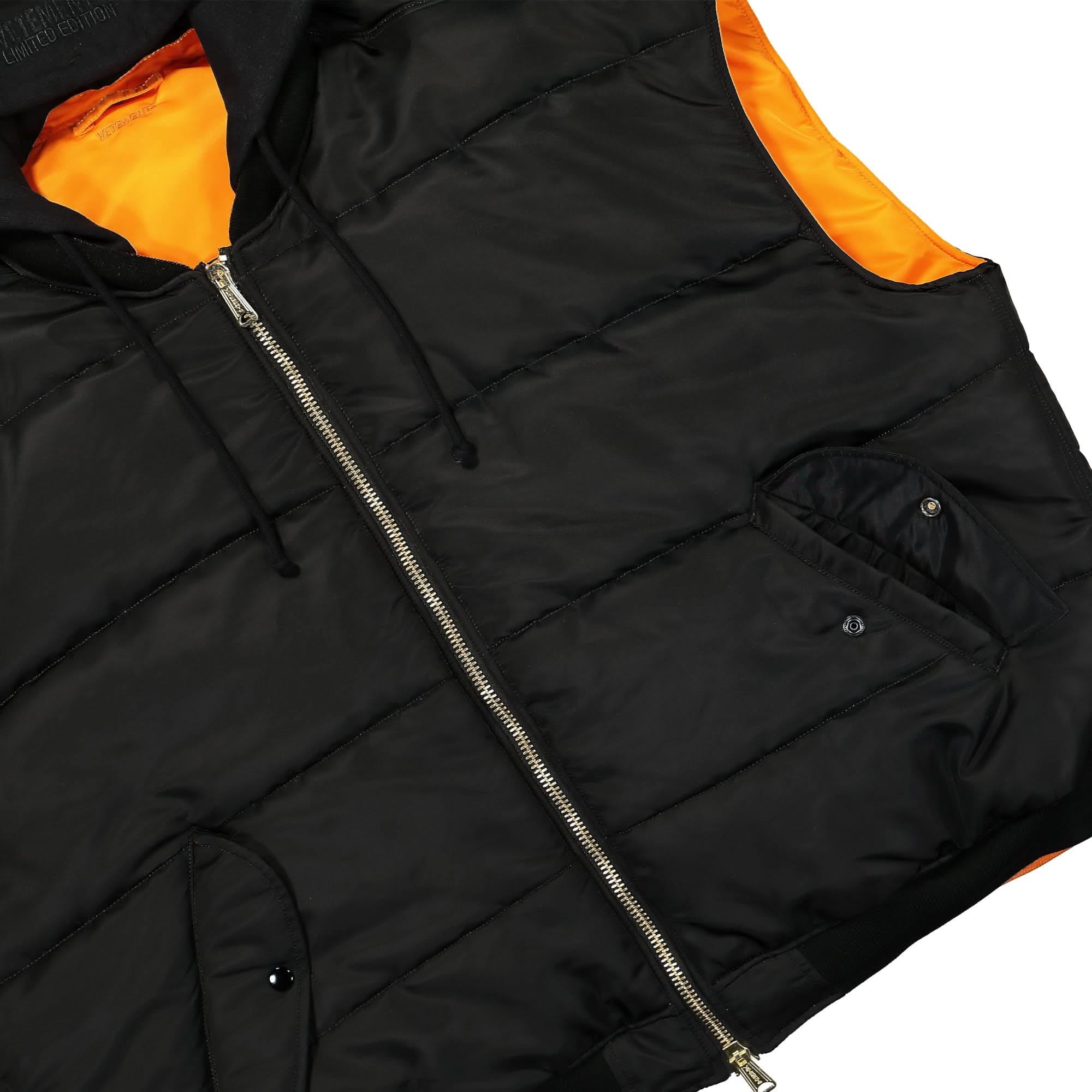 Vetements Logo Bomber Reversible Vest with a Hood