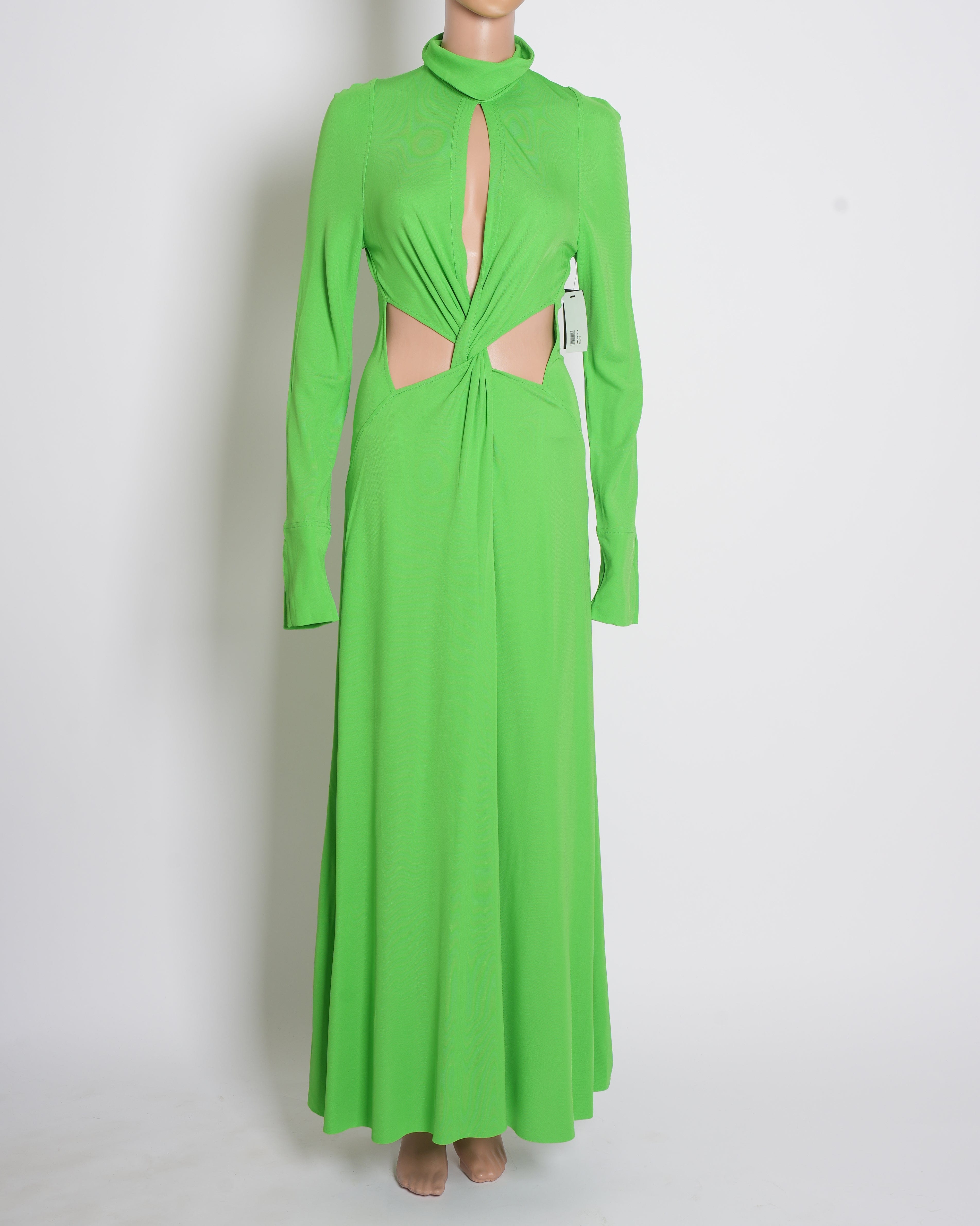 Victoria Beckham New Victoria Beckham Maxi Dress In Green With Twist Detail