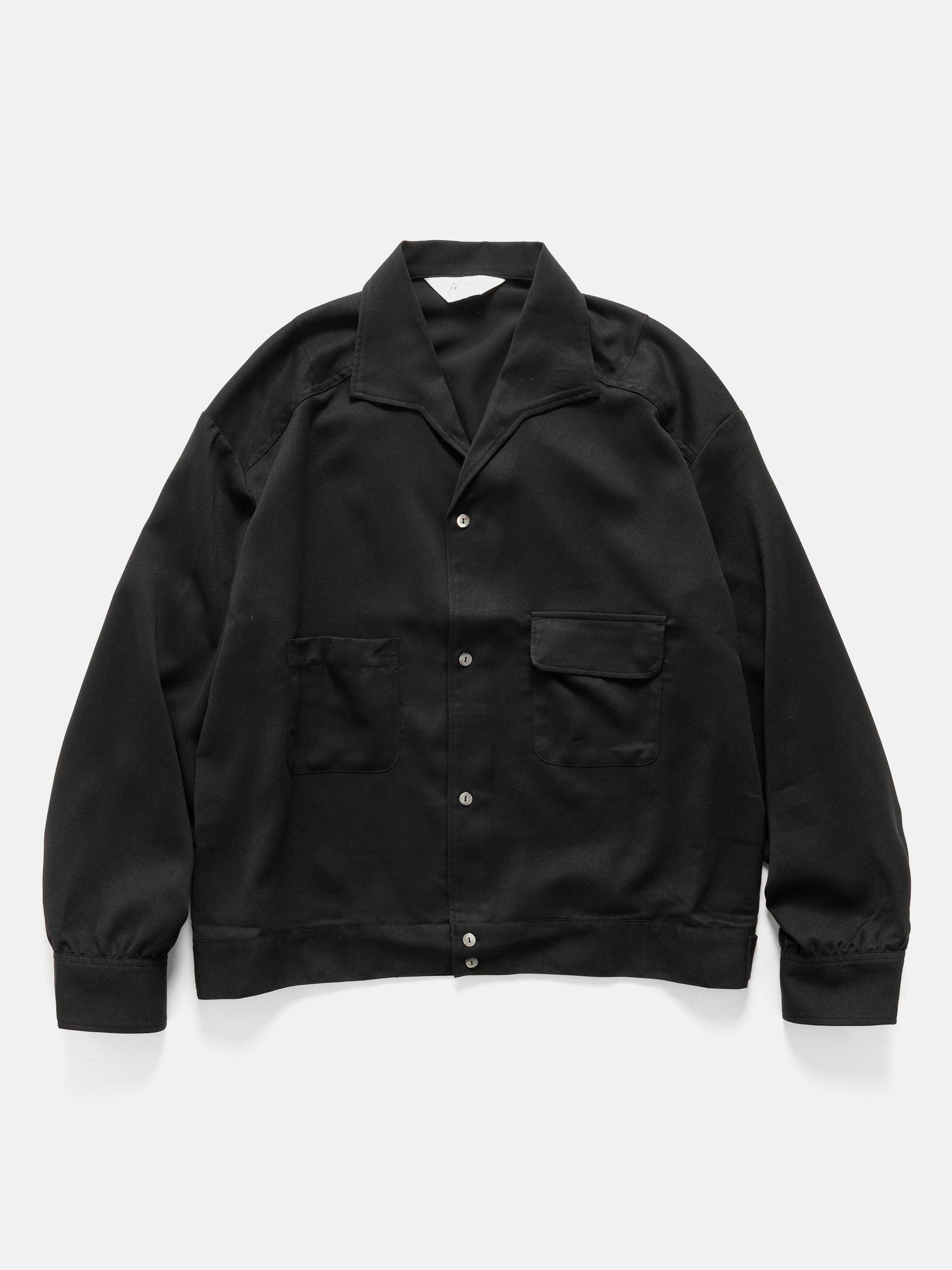 Ancellm Vegan Suede Open Collar Black