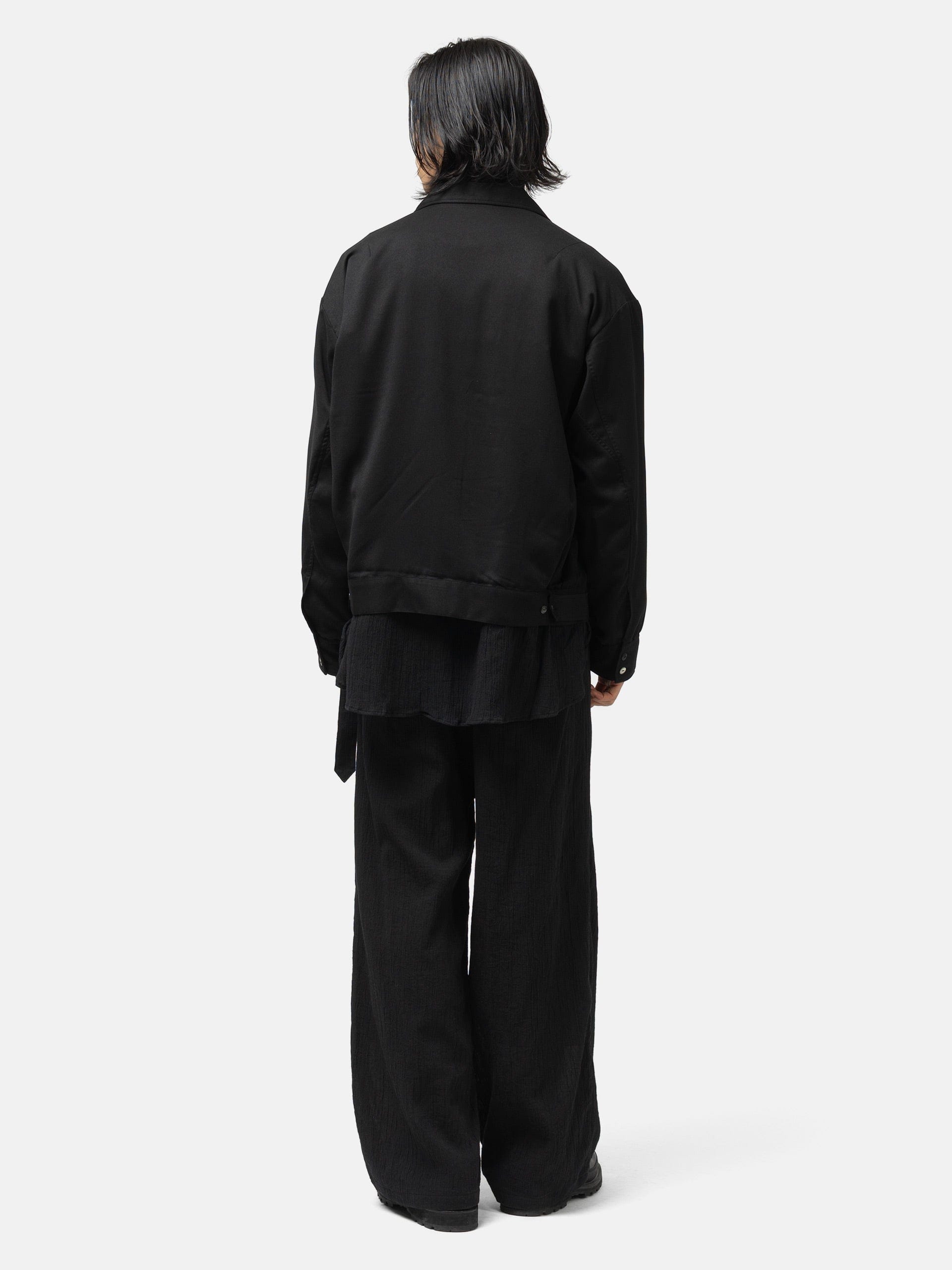 Ancellm Vegan Suede Open Collar Black
