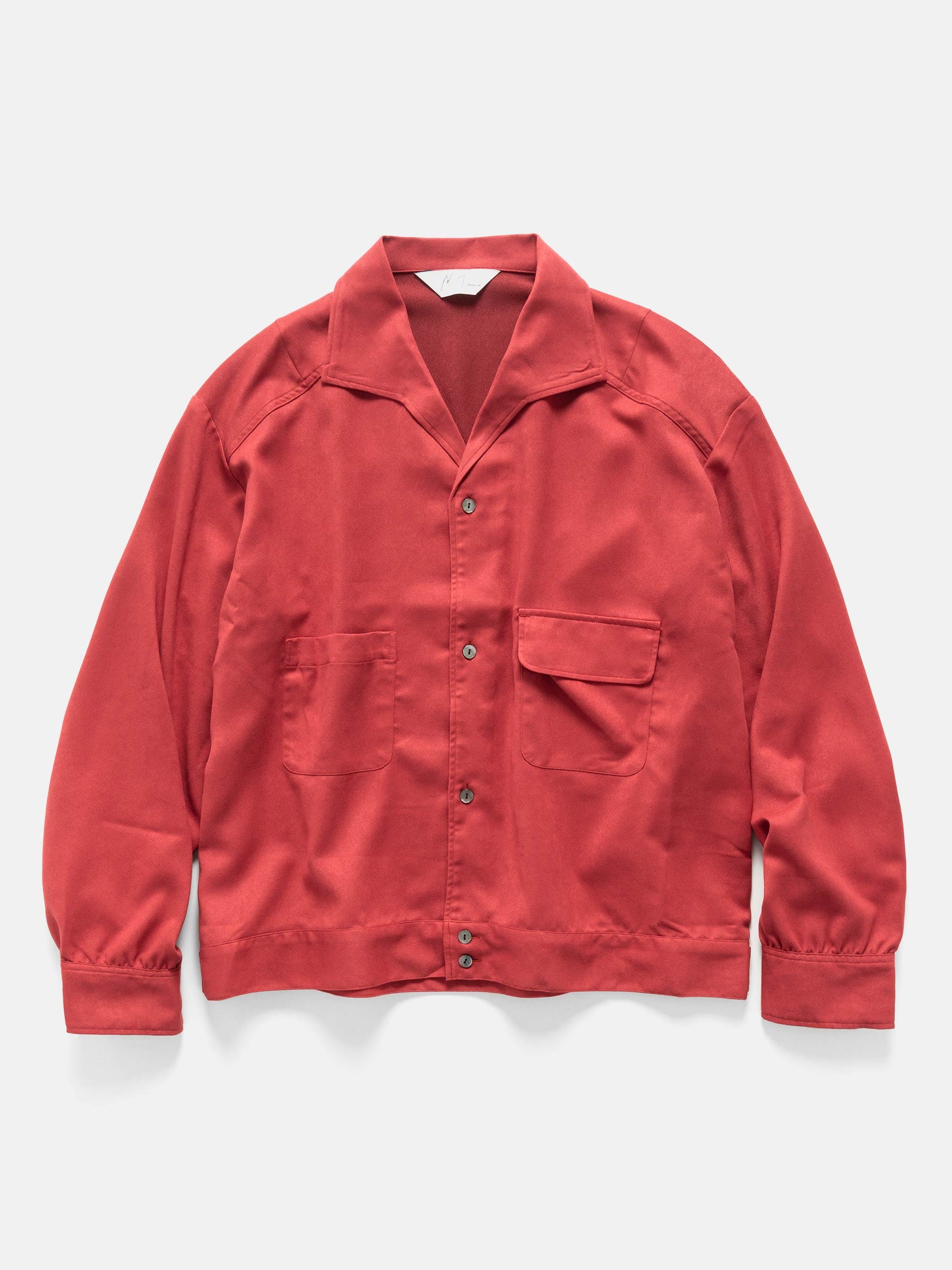 Ancellm Vegan Suede Open Collar Red