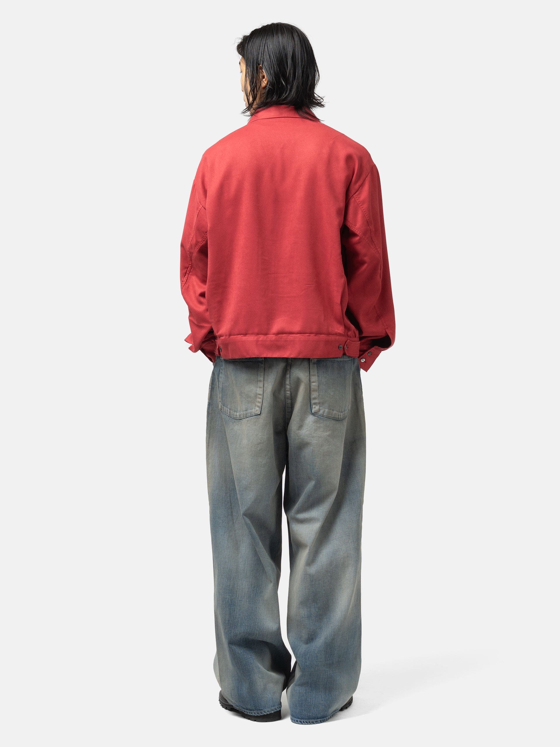 Ancellm Vegan Suede Open Collar Red