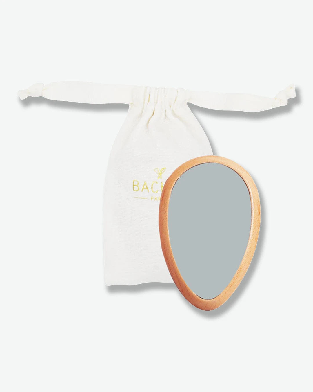 Bachca Wooden Hand Mirror with Cotton Pouch