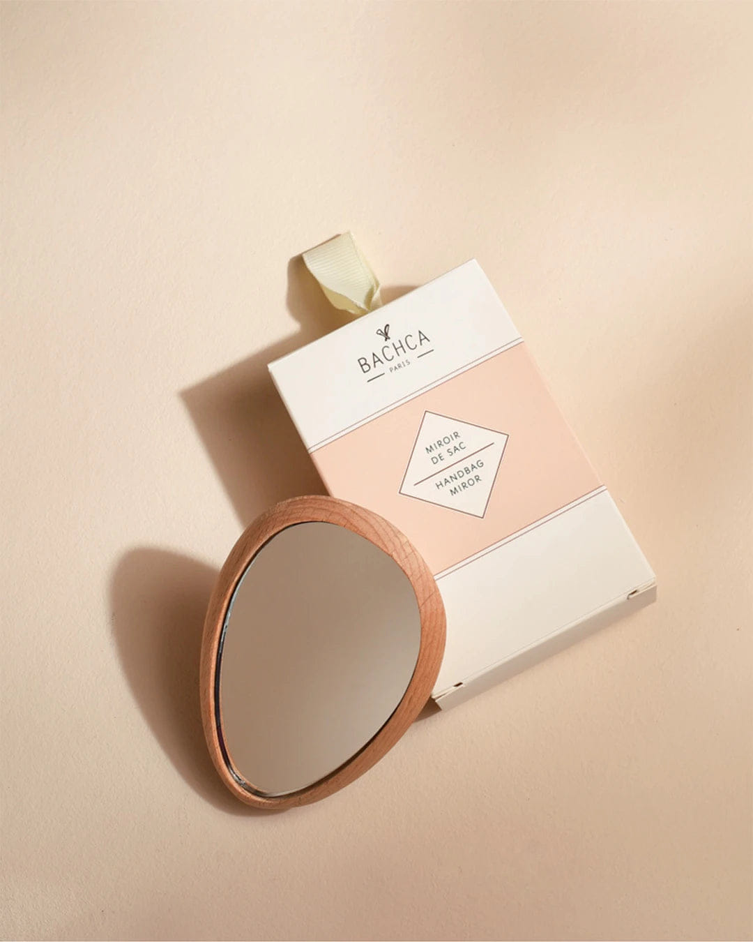Bachca Wooden Hand Mirror with Cotton Pouch