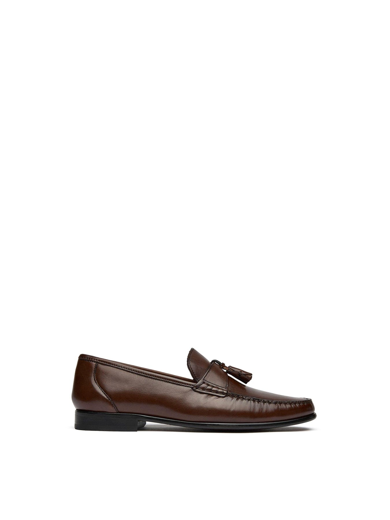 Sole Twin Tassel Leather Loafers Brown