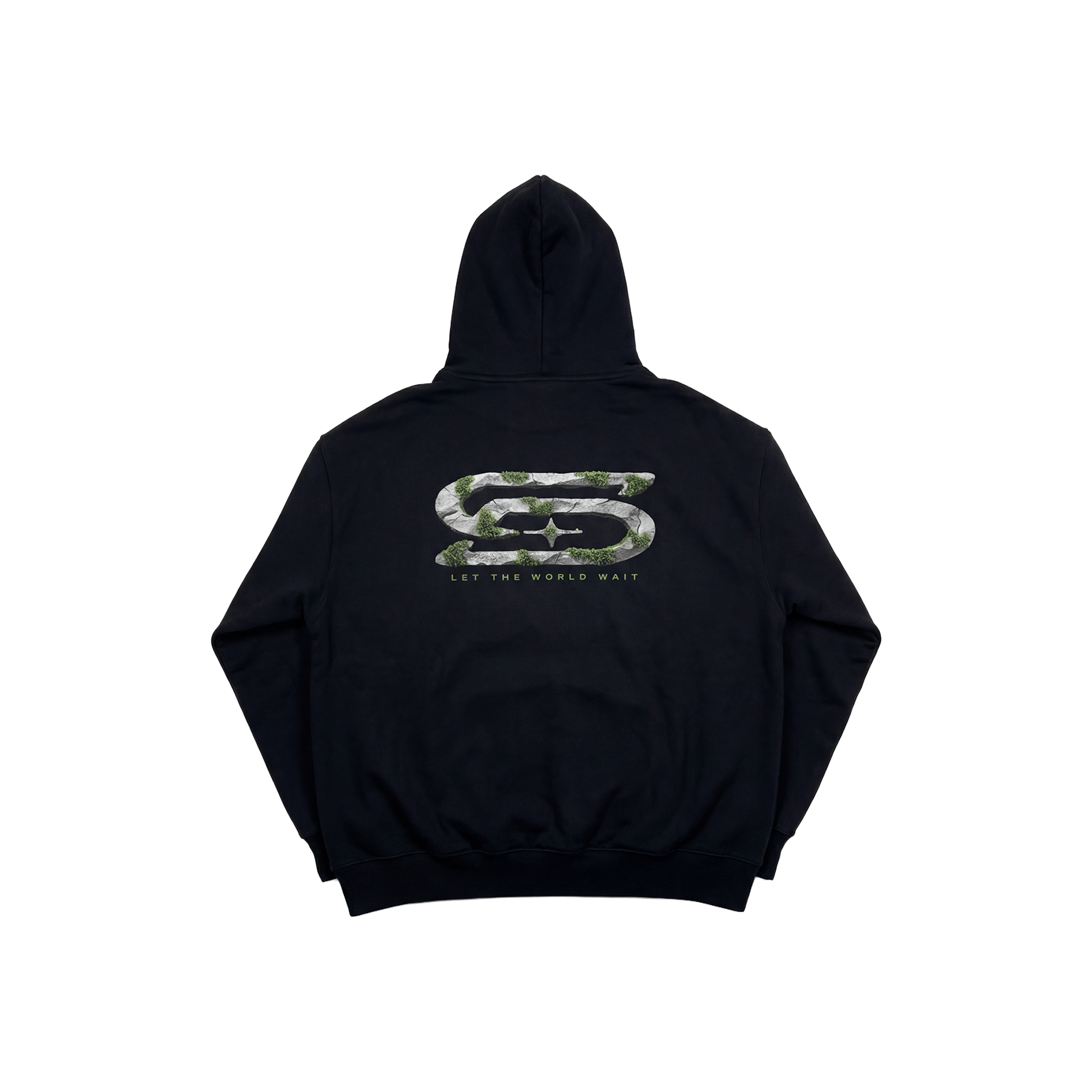Slowdown Moss Zip Up Hoodie Black (SS26) - Secret Edition