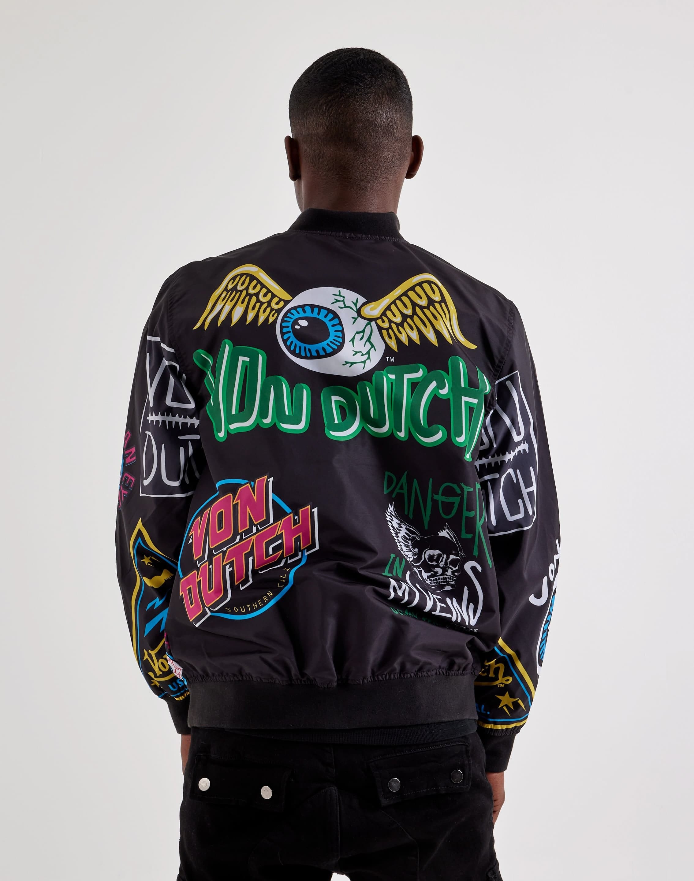 Von Dutch Allover Print Bomber Jacket