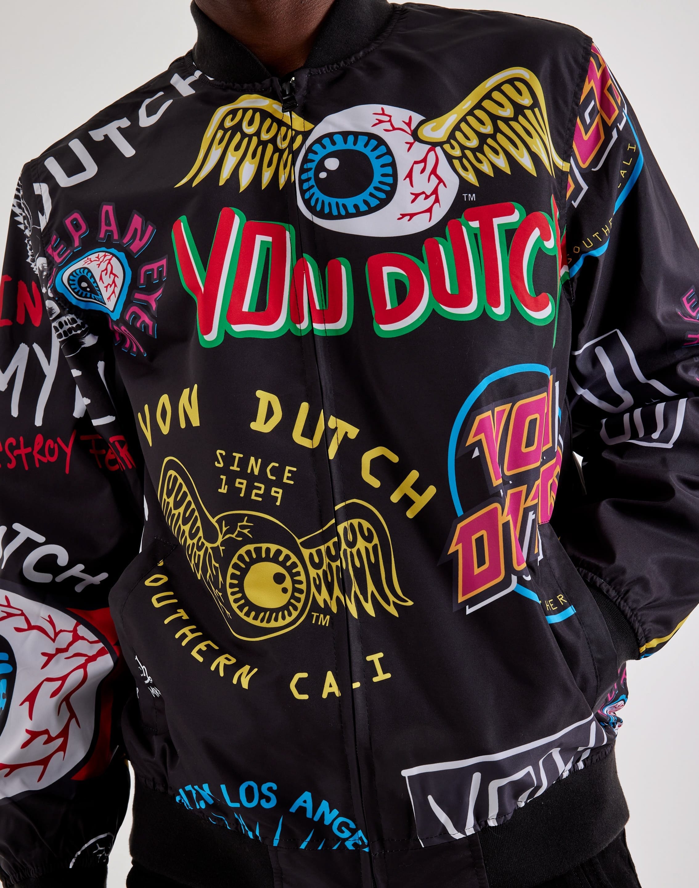 Von Dutch Allover Print Bomber Jacket
