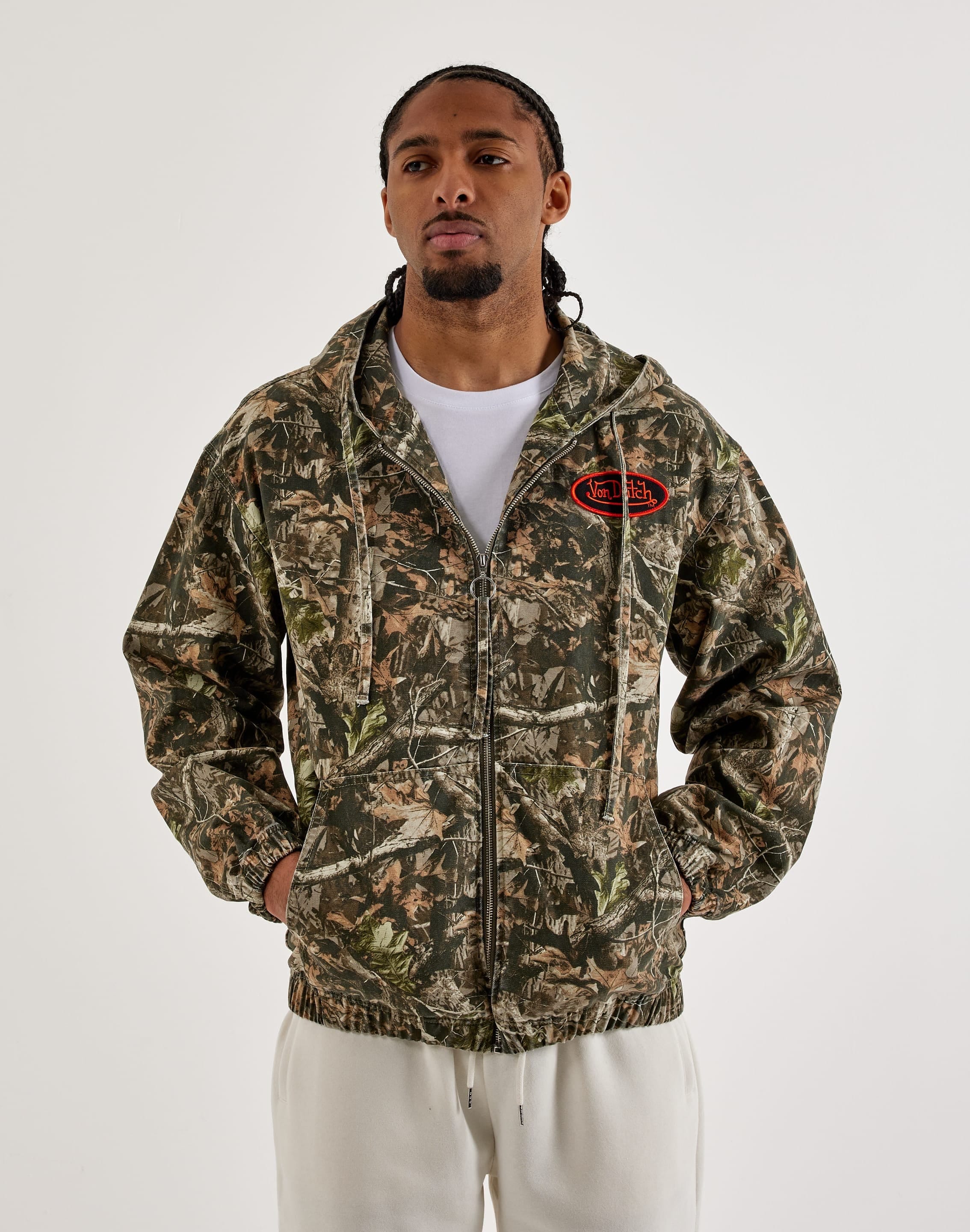 Von Dutch Realtree Camo Full - Zip Canvas Hoodie