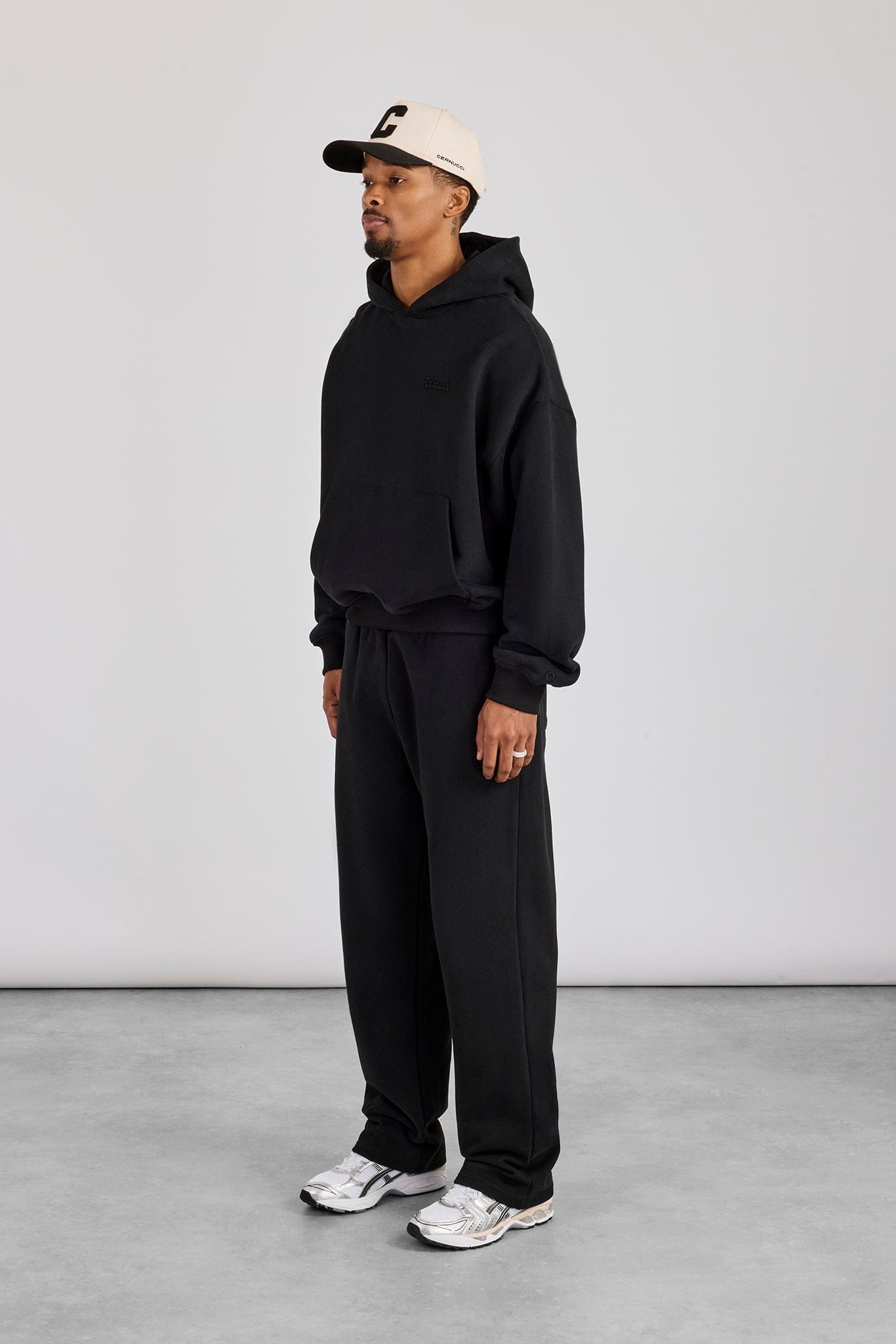 Cernucci Boxy Hoodie & Relaxed Jogger - Black