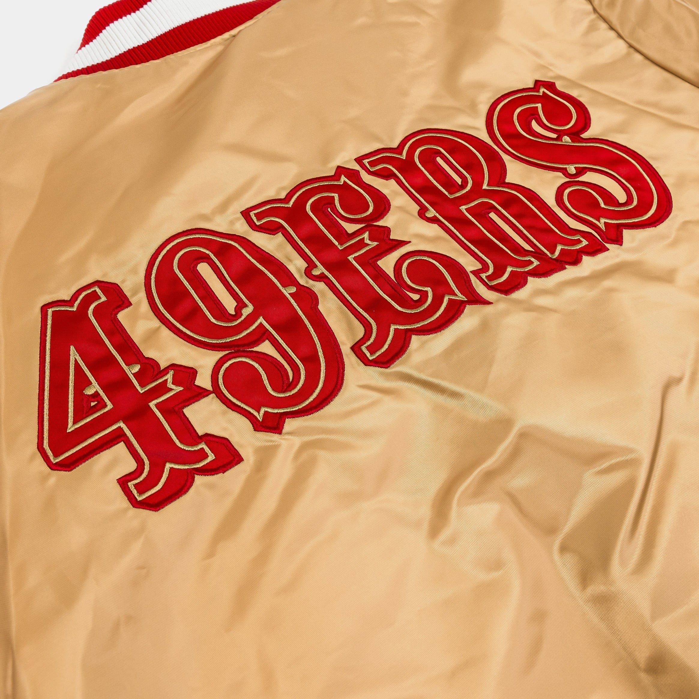 Giii/starter Shoe Palace Exclusive San Francisco 49ers 1980's Satin Bomber Mens Jacket (Gold)