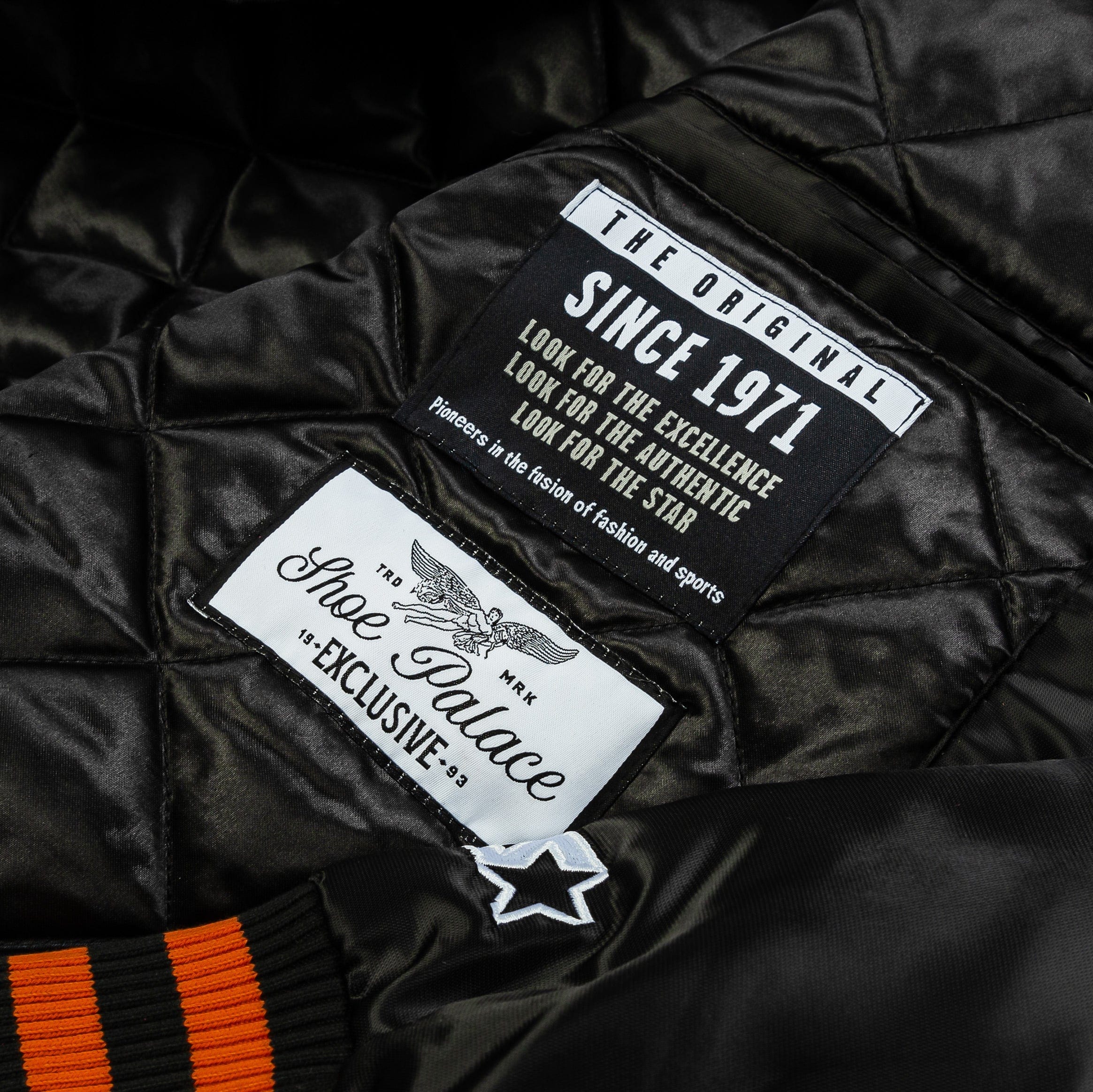 Giii/starter Shoe Palace Exclusive San Francisco Giants Satin Bomber Mens Jacket (Black/Orange)