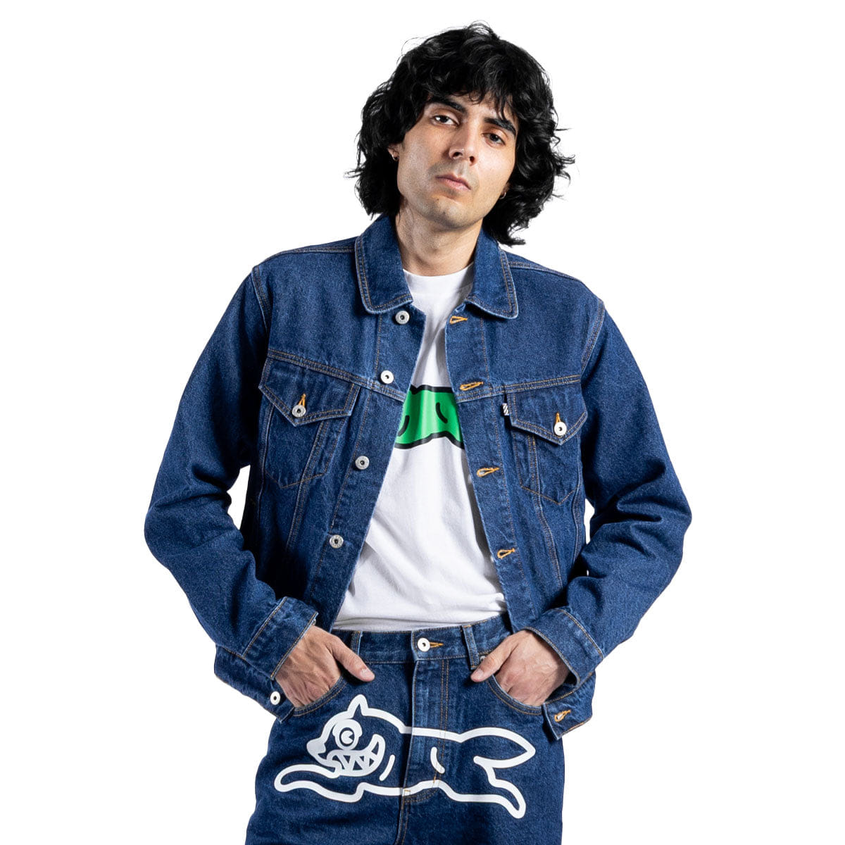 ICE CREAM Running Dog Denim Trucker Jacket Indigo