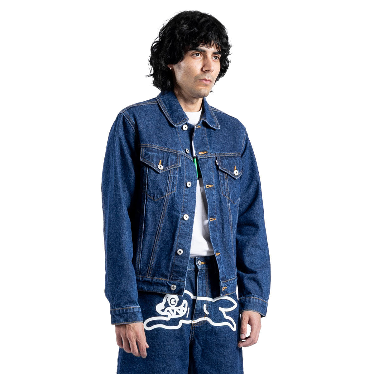 ICE CREAM Running Dog Denim Trucker Jacket Indigo