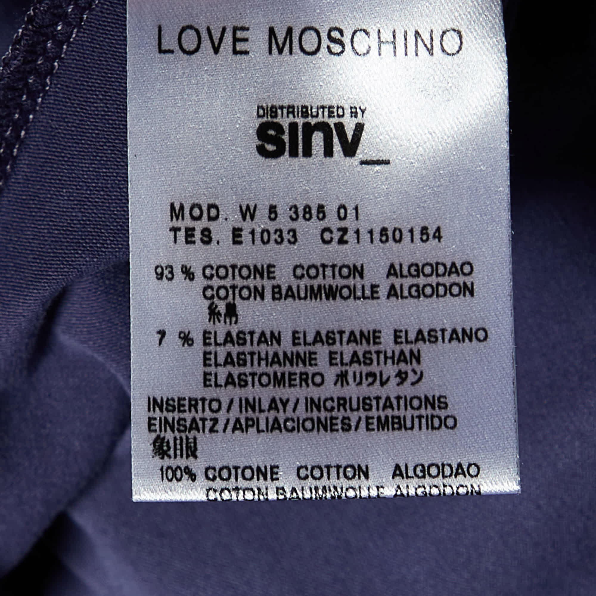 Love Moschino Purple Logo Embroidered Cotton Knit Sleeveless Mini Dress