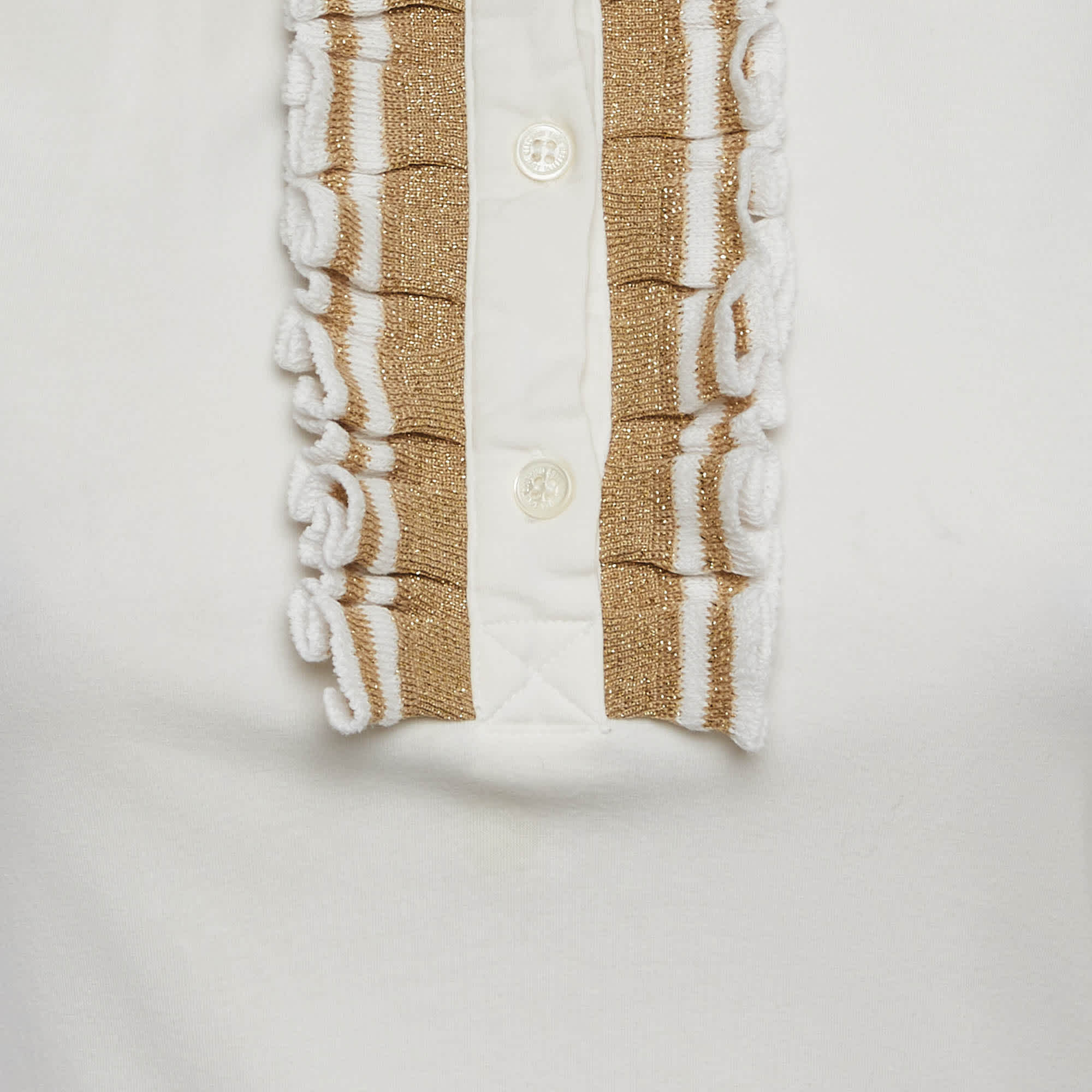 Love Moschino White Jersey Ruffled Sleeveless T - Shirt