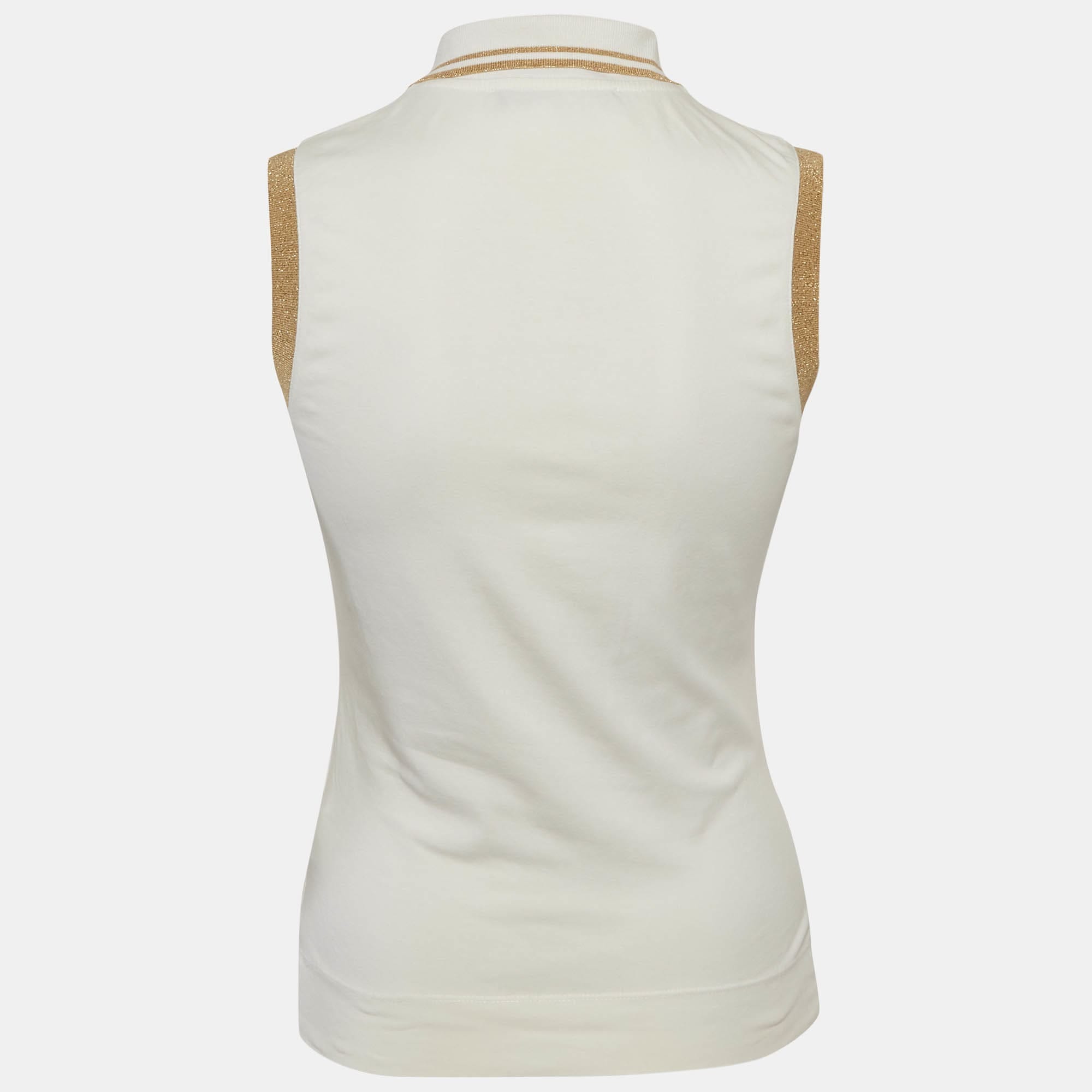 Love Moschino White Jersey Ruffled Sleeveless T - Shirt