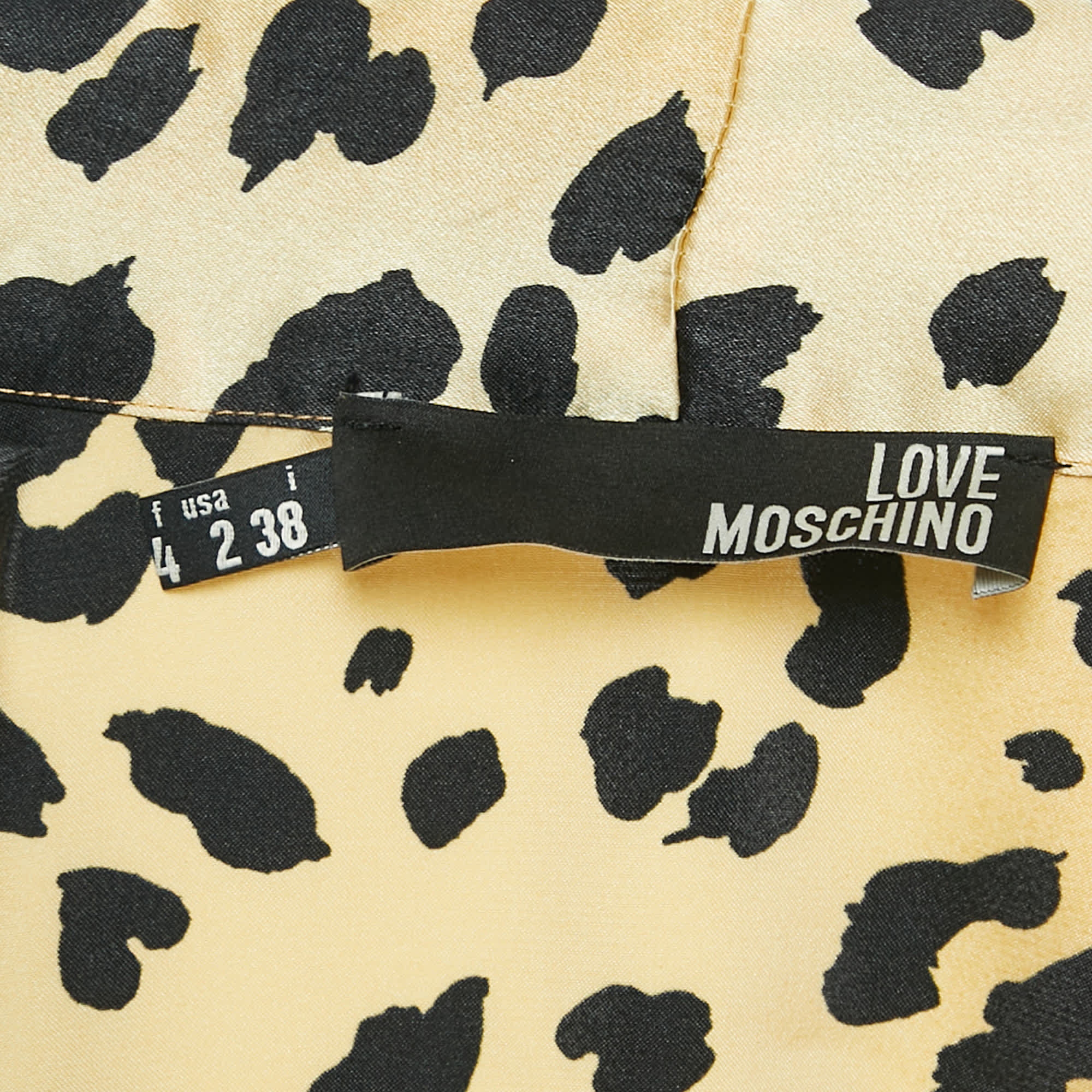 Love Moschino Brown Leopard Print Satin Mini Dress