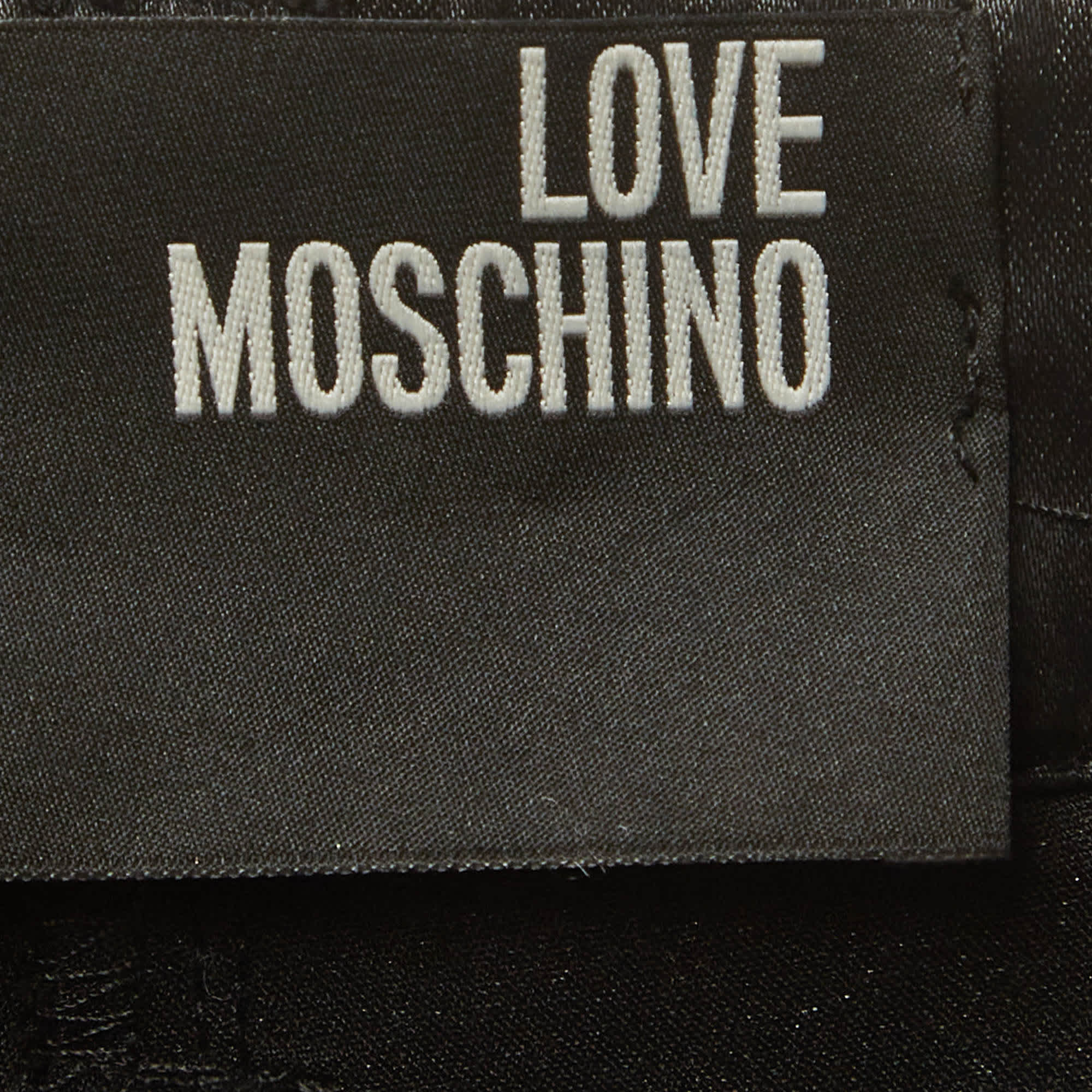 Love Moschino Black/gold Leather Zipped Slim Fit Pants