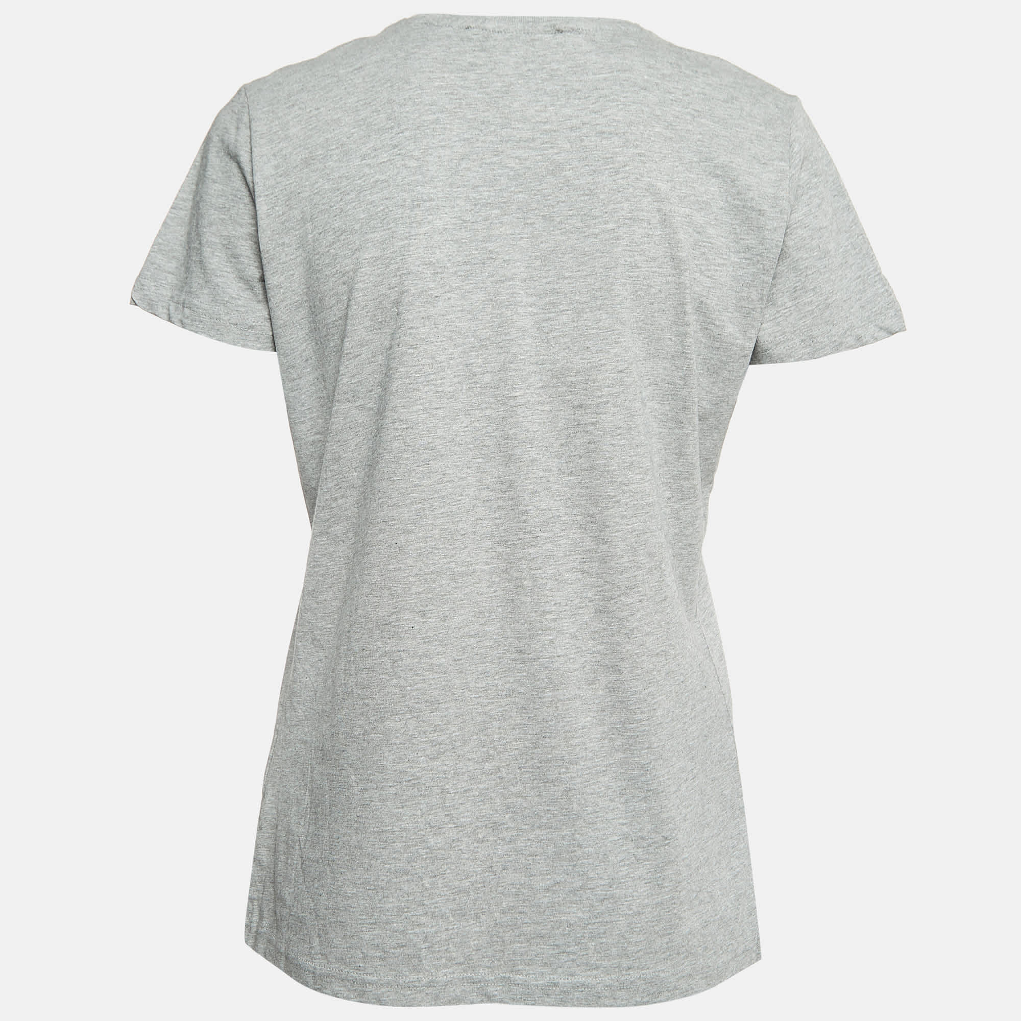 Love Moschino Grey Logo Print Cotton Short Sleeve T - Shirt