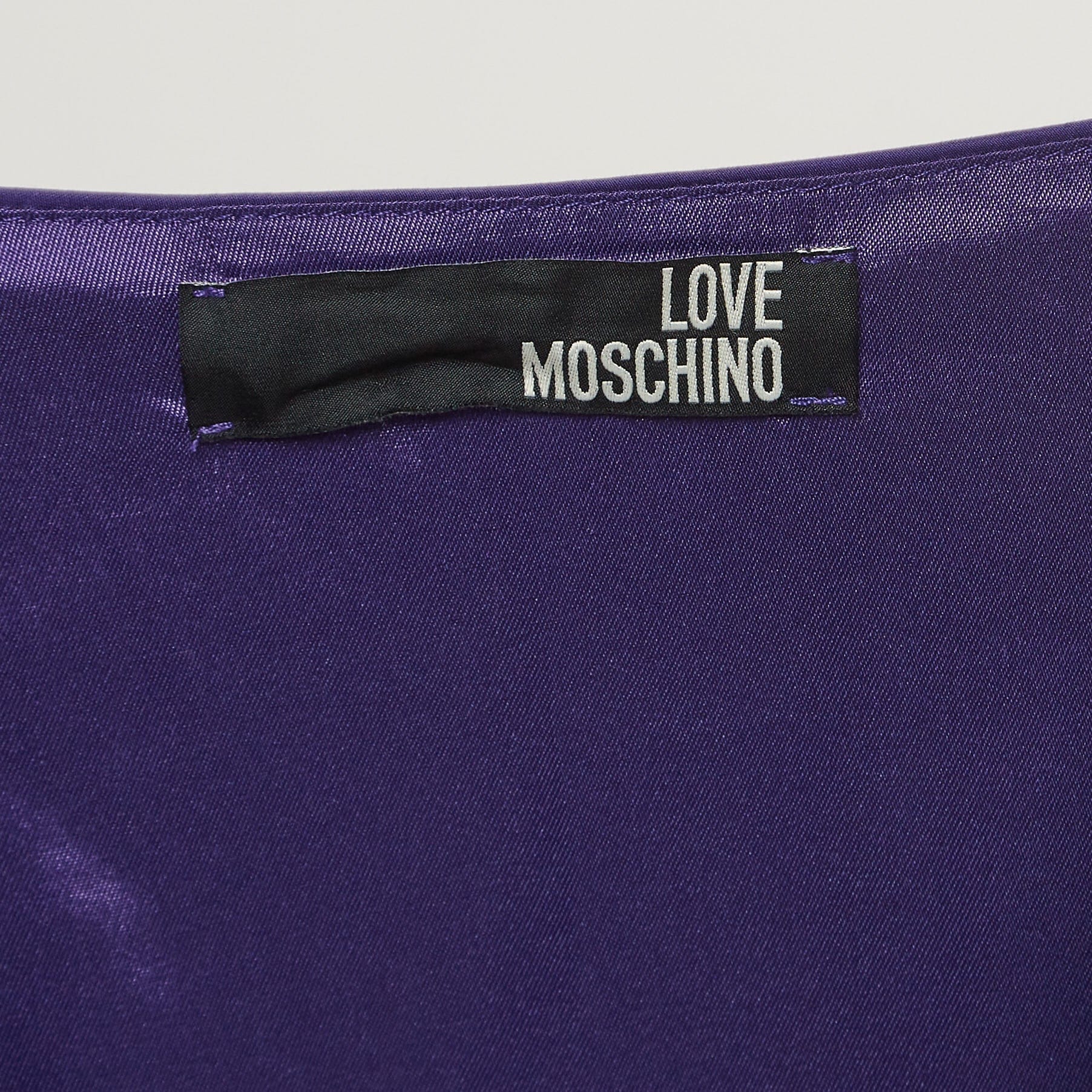 Love Moschino Purple Poplin Braided Detail Shift Dress