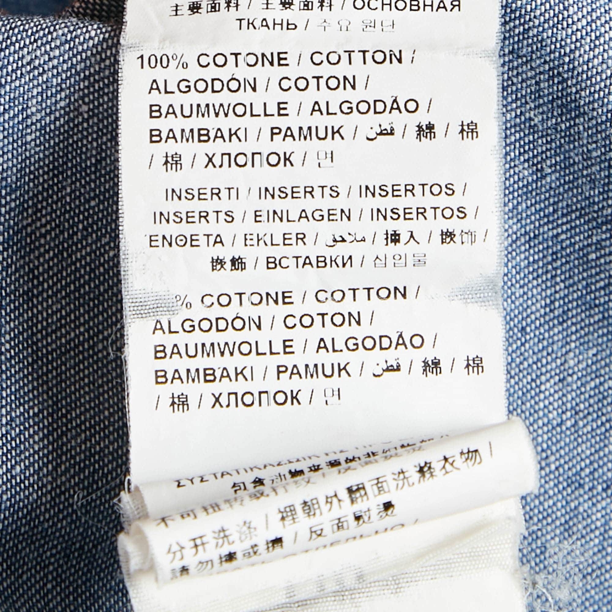Love Moschino Blue Striped Denim Button Down Shirt