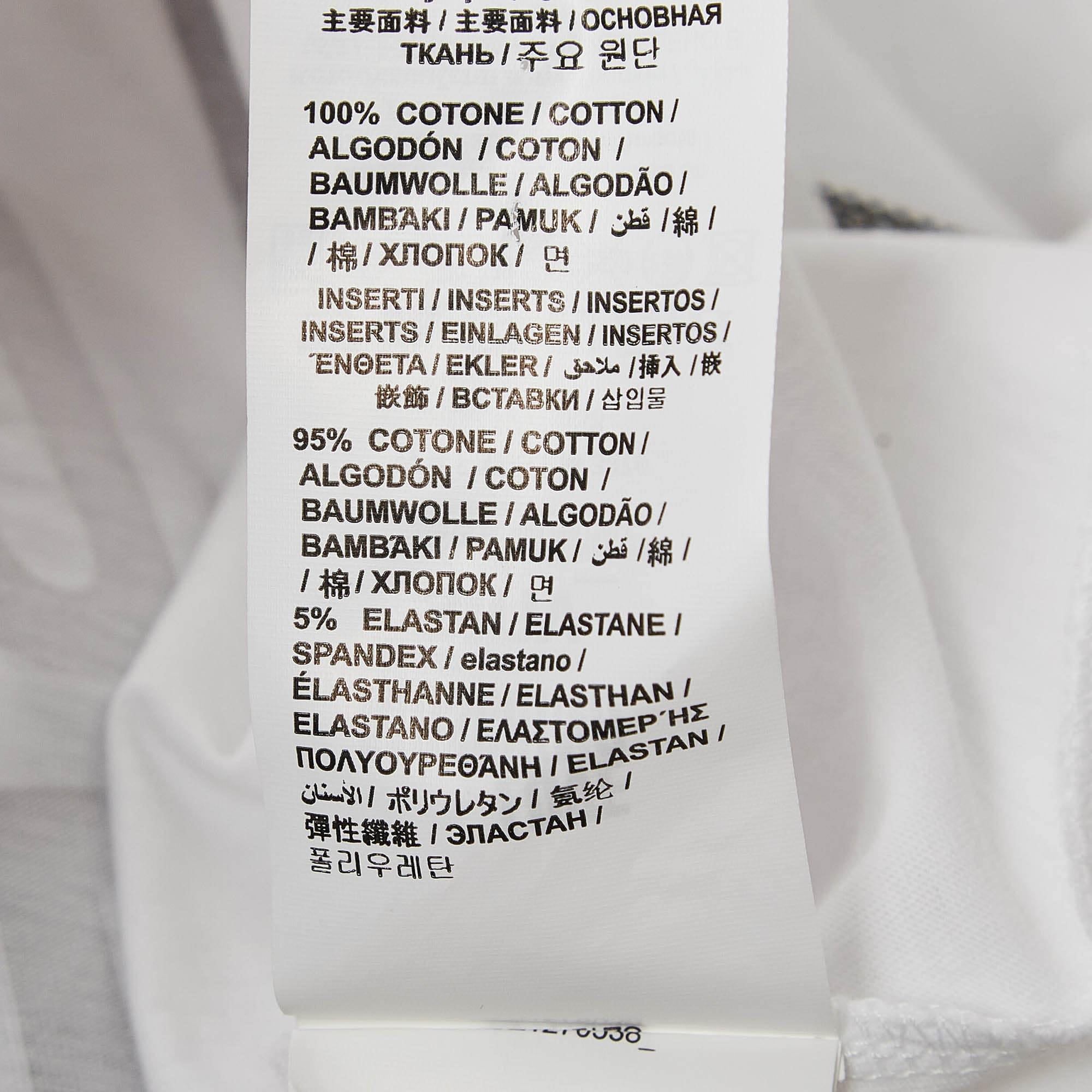 Love Moschino White Metallic Print Jersey T - Shirt