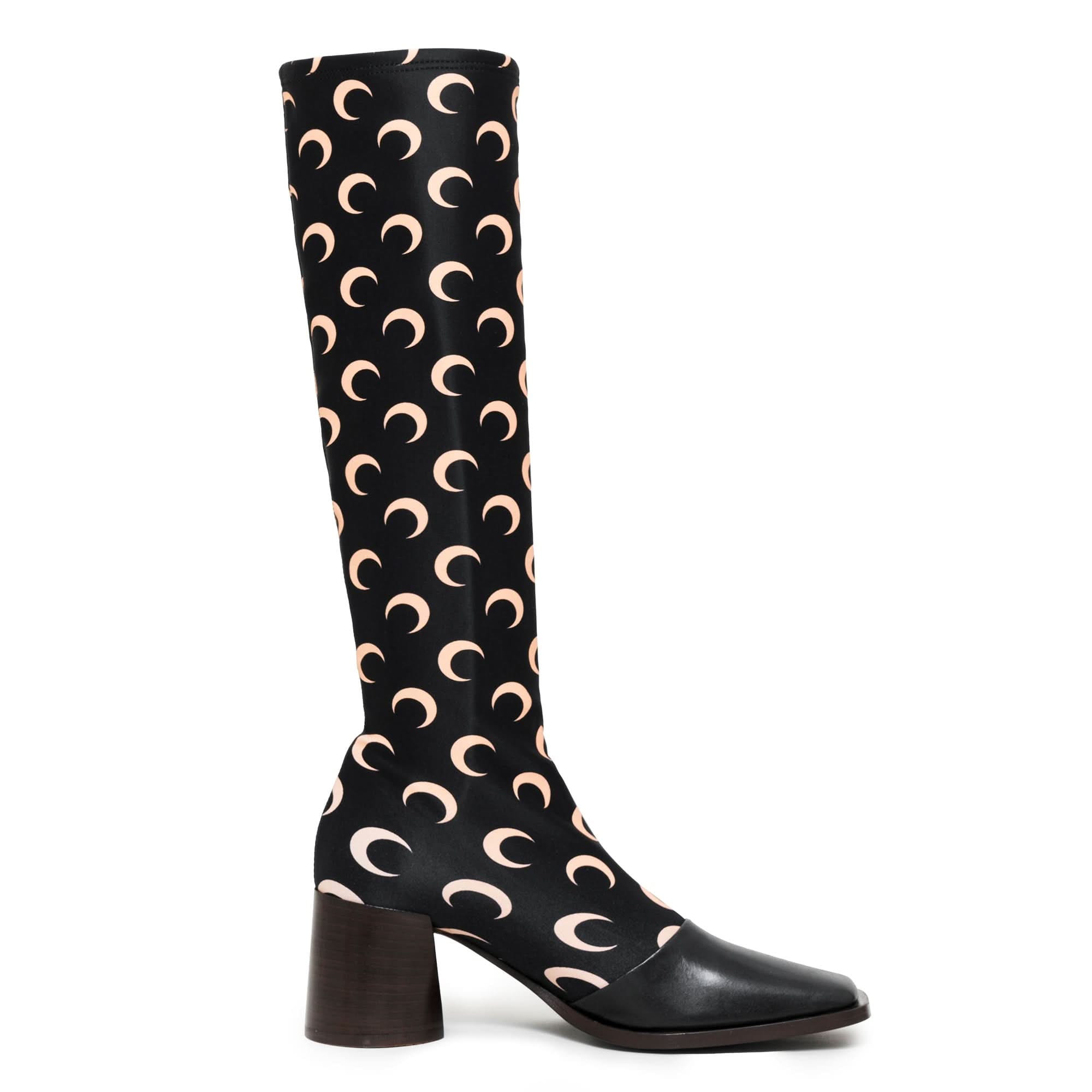 Marine Serre Regenerated All Over Moon Jersey Knee - High Boots