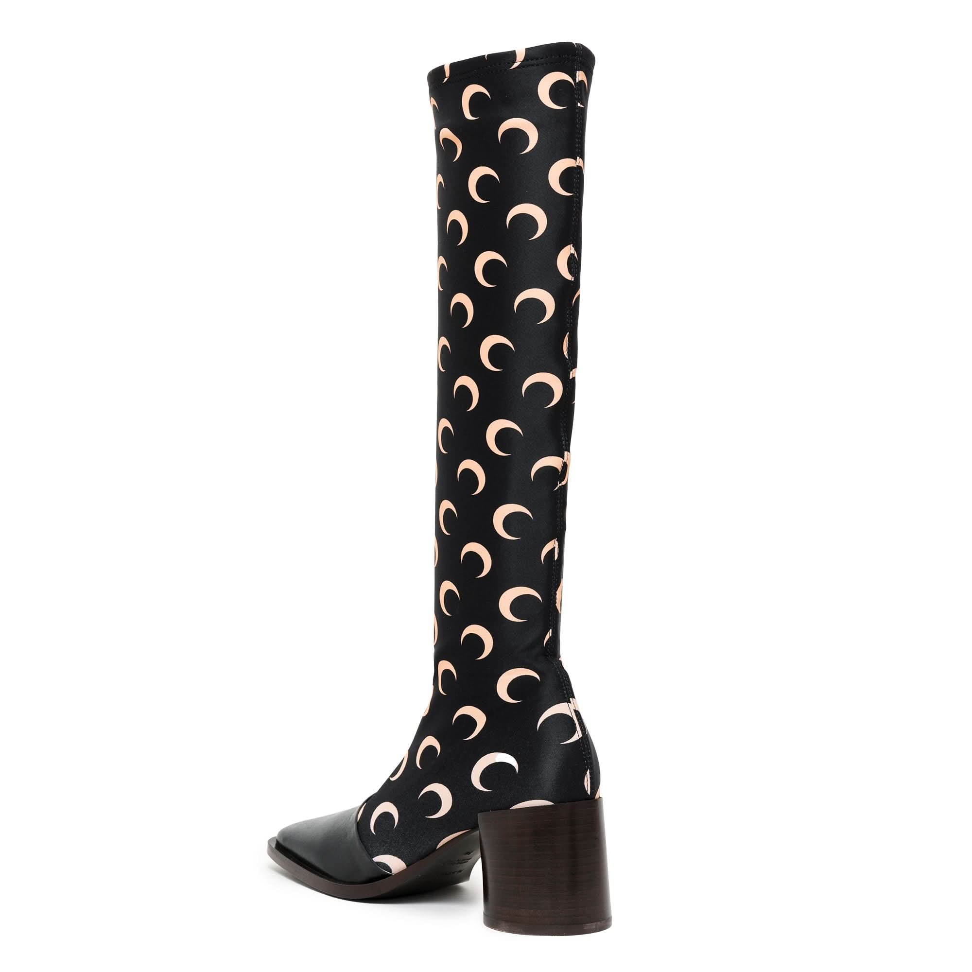 Marine Serre Regenerated All Over Moon Jersey Knee - High Boots