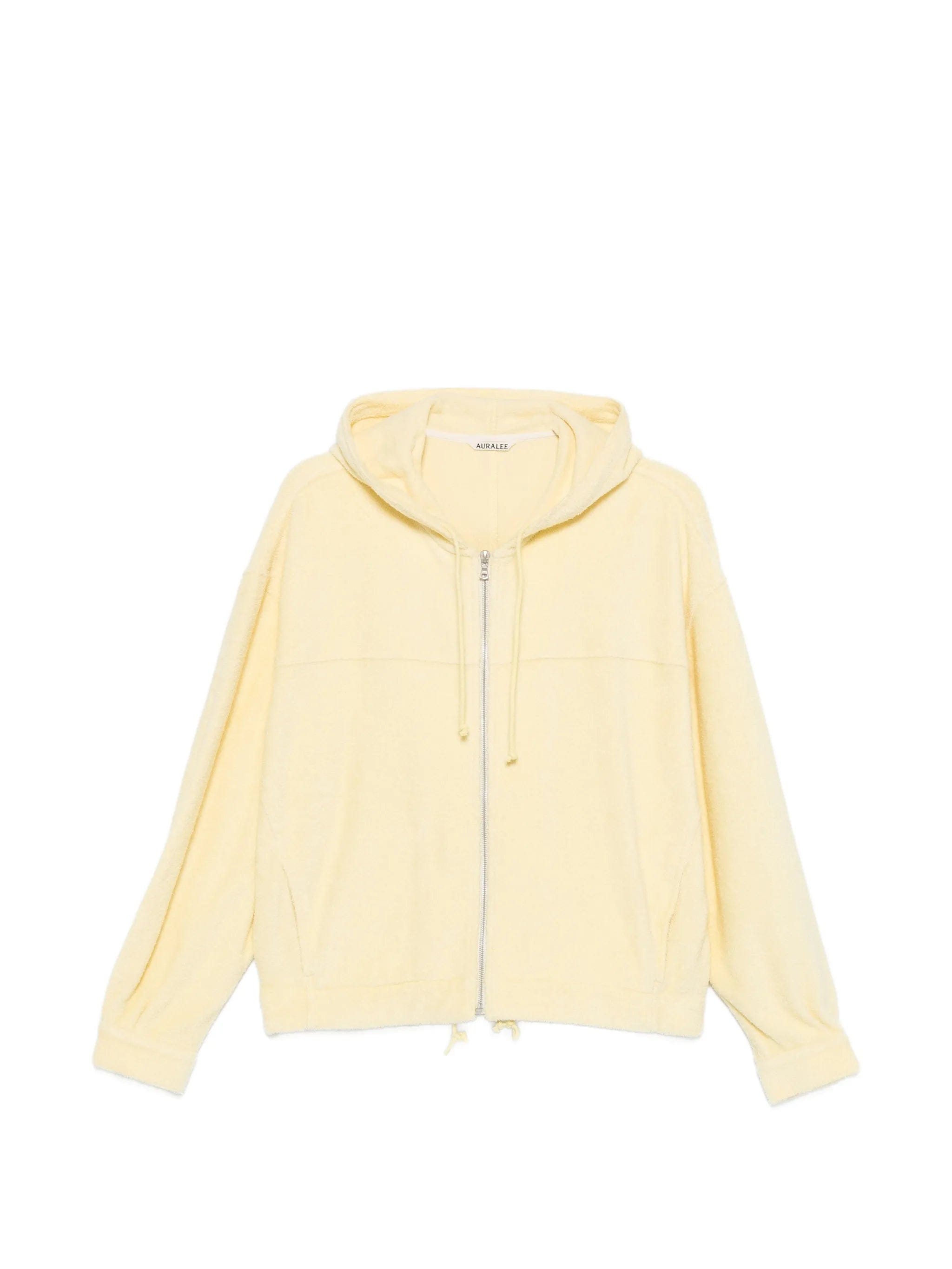 Auralee zip - up hooded cotton jacket