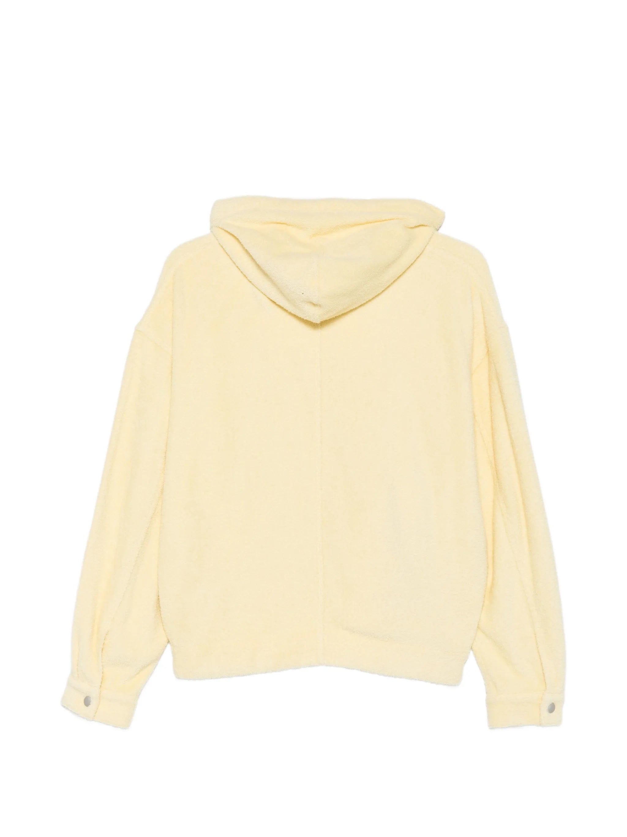Auralee zip - up hooded cotton jacket