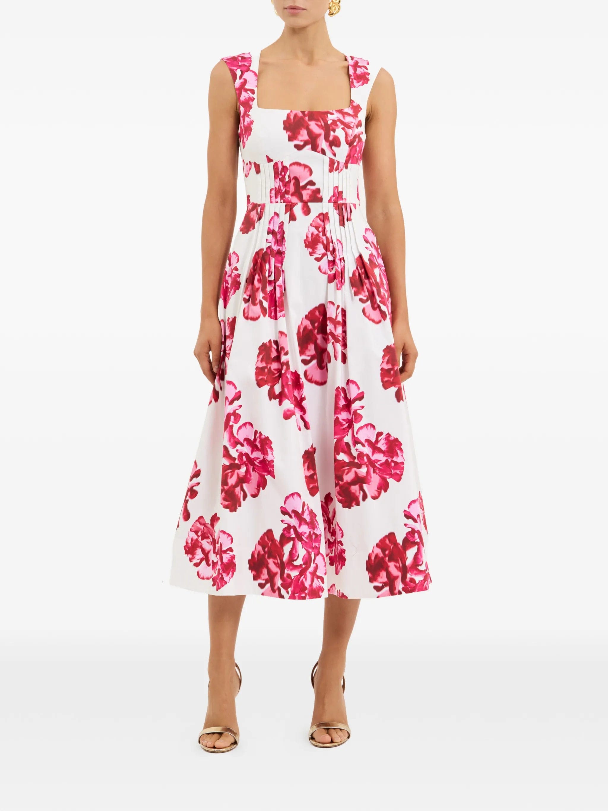 Rebecca Vallance Damask Rose floral - print midi dress