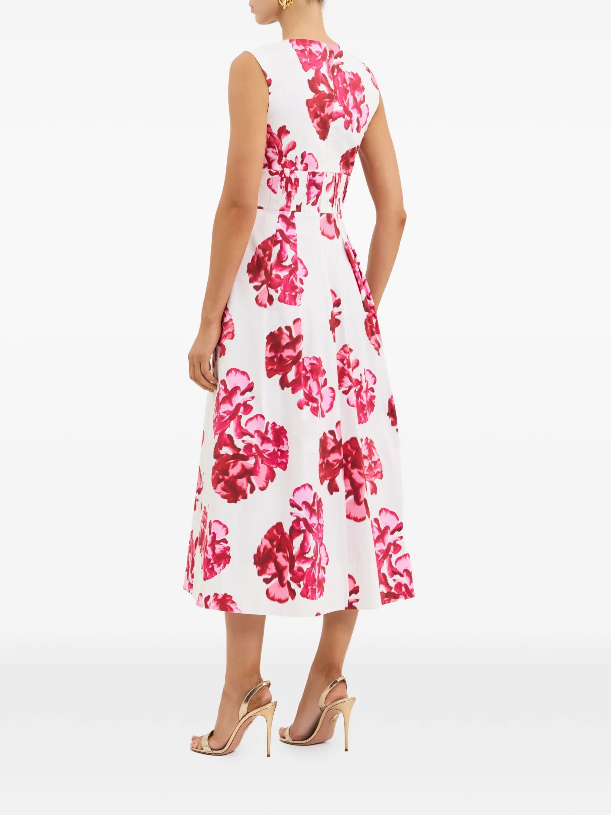 Rebecca Vallance Damask Rose floral - print midi dress