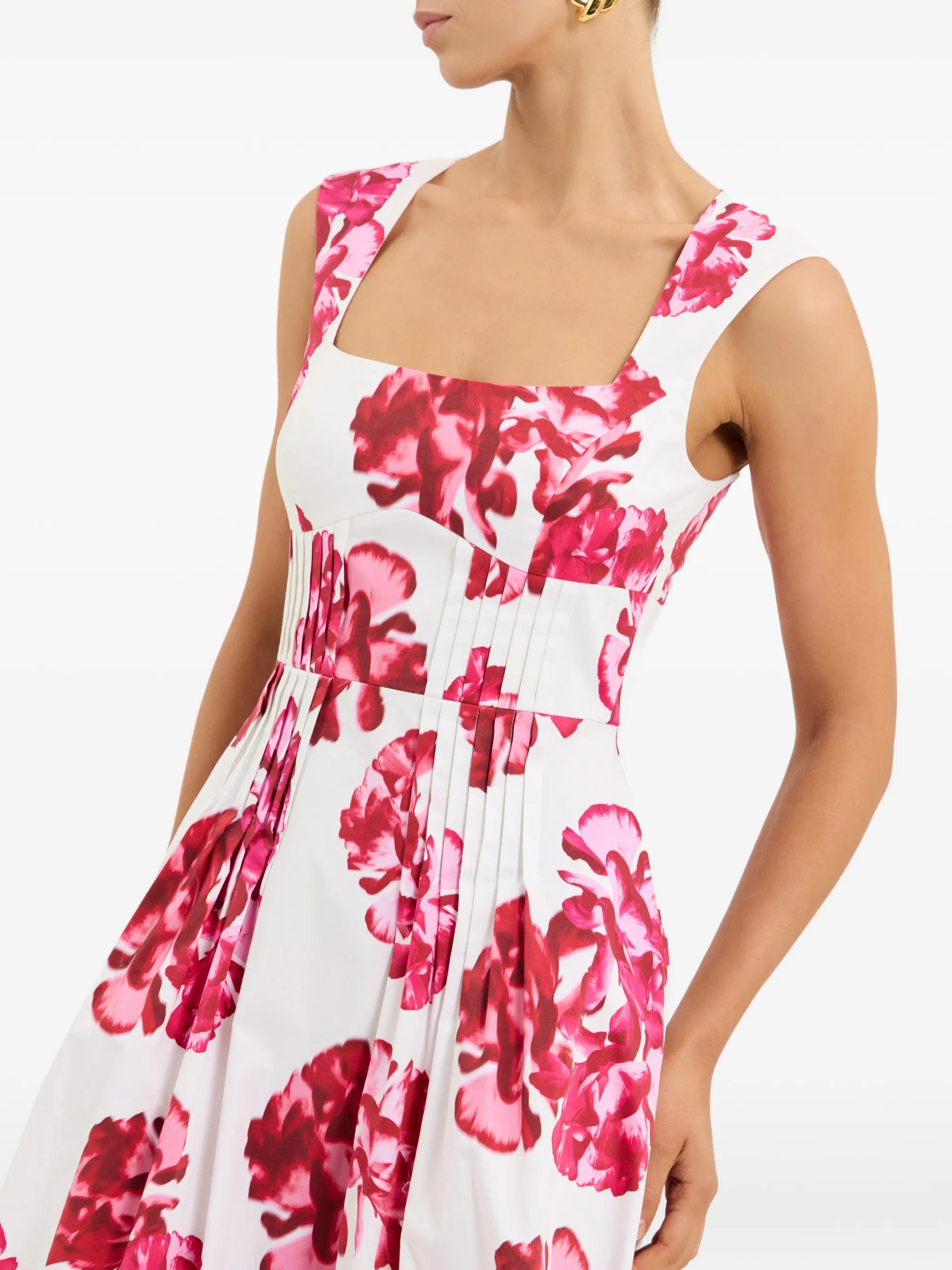 Rebecca Vallance Damask Rose floral - print midi dress