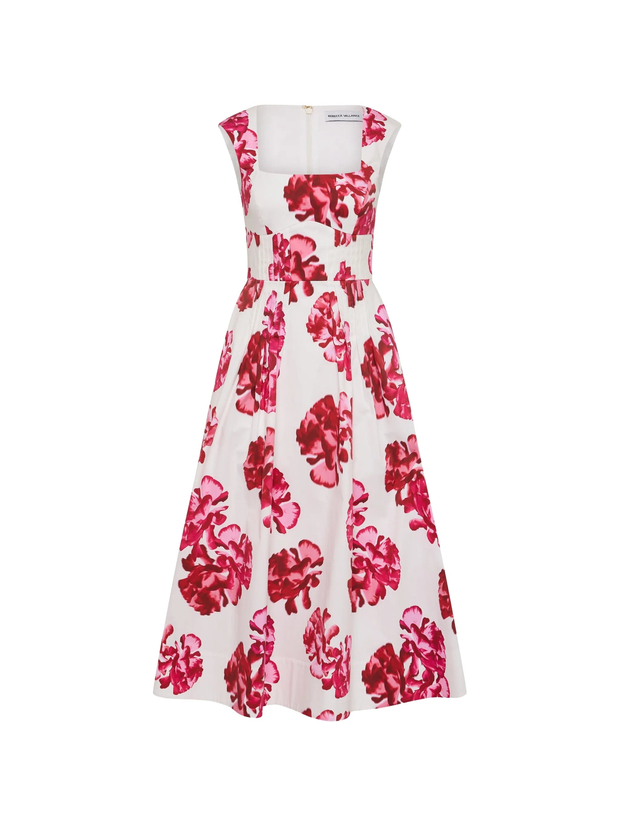 Rebecca Vallance Damask Rose floral - print midi dress