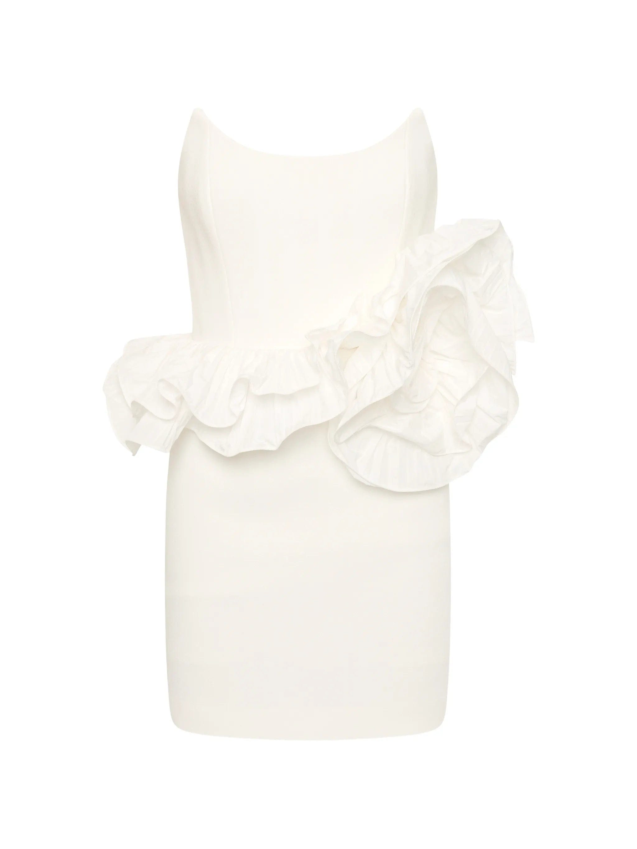 Rebecca Vallance Ozias ruffled strapless mini dress