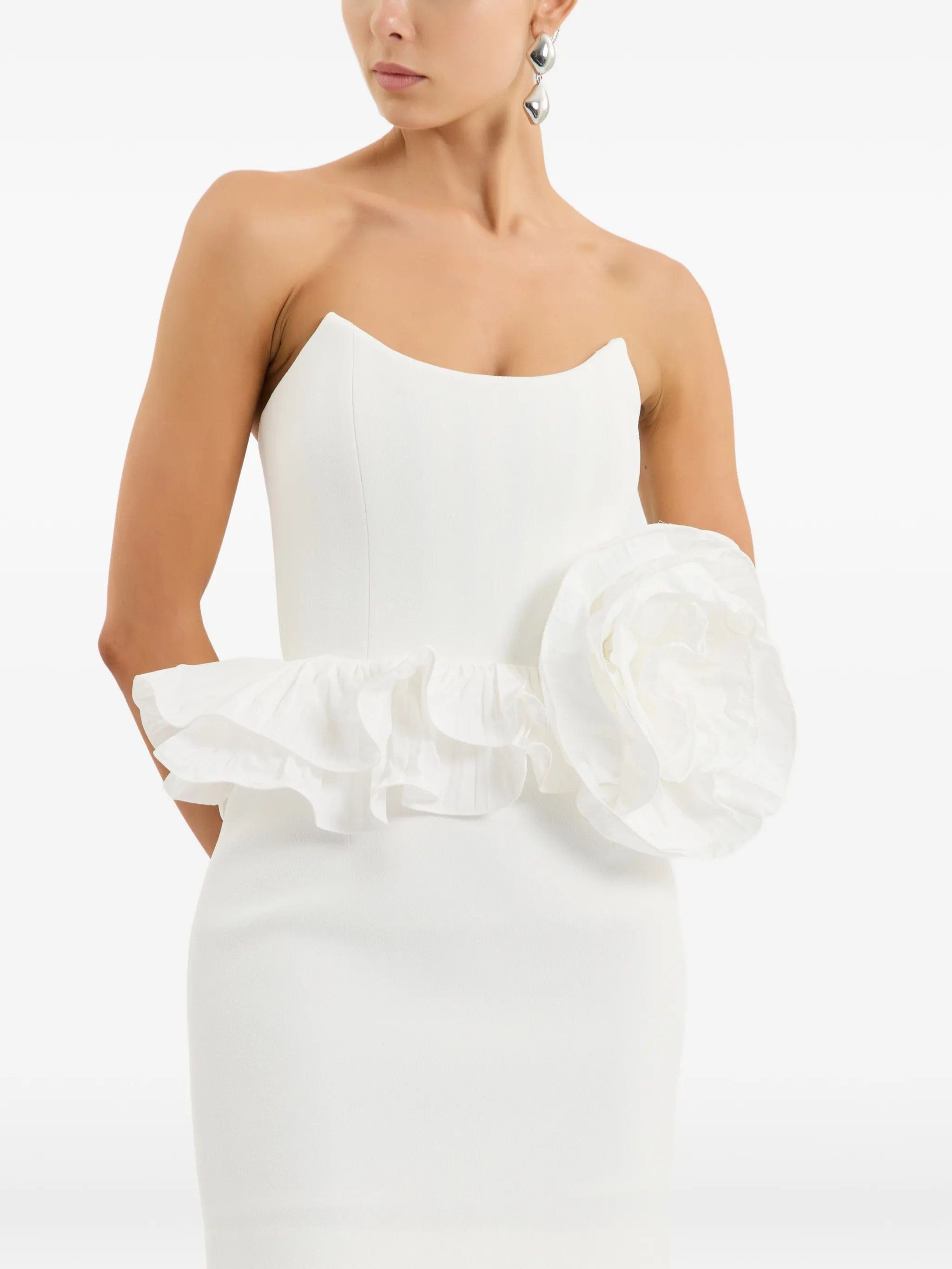 Rebecca Vallance Ozias ruffled strapless mini dress