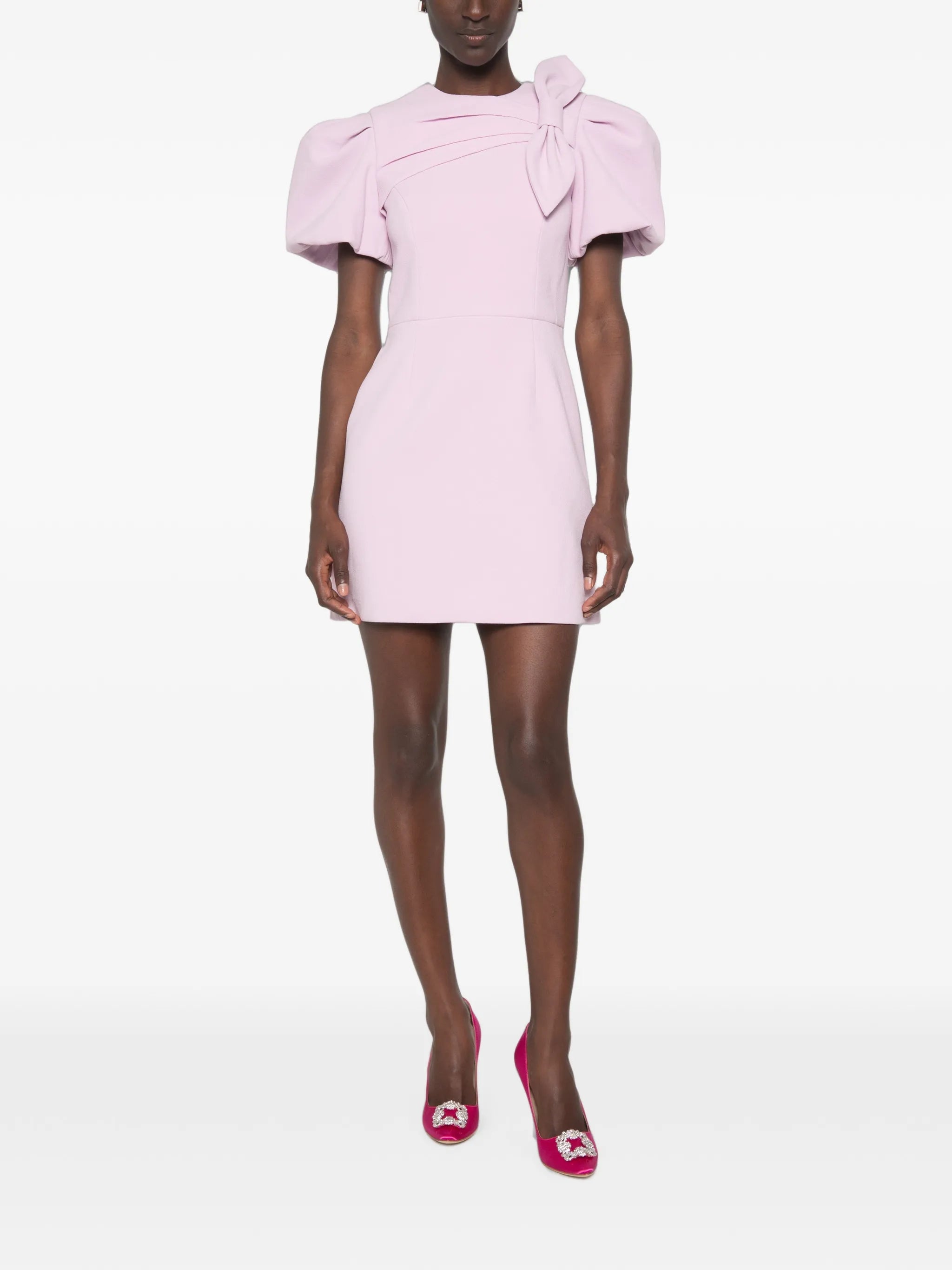 Rebecca Vallance Yolanda bow - detail puff - sleeve mini dress