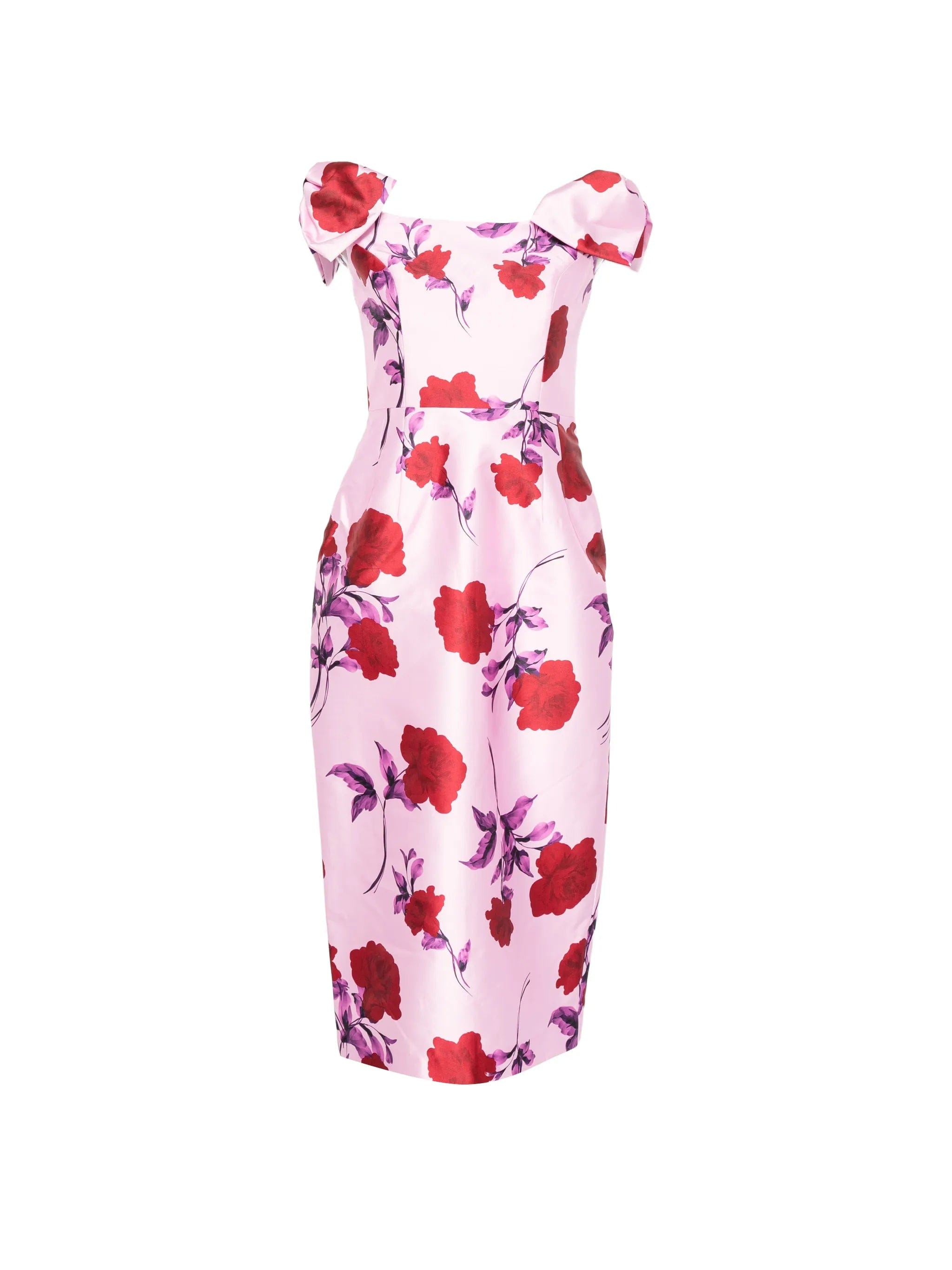 Rebecca Vallance Melora bow - detail floral - print midi dress