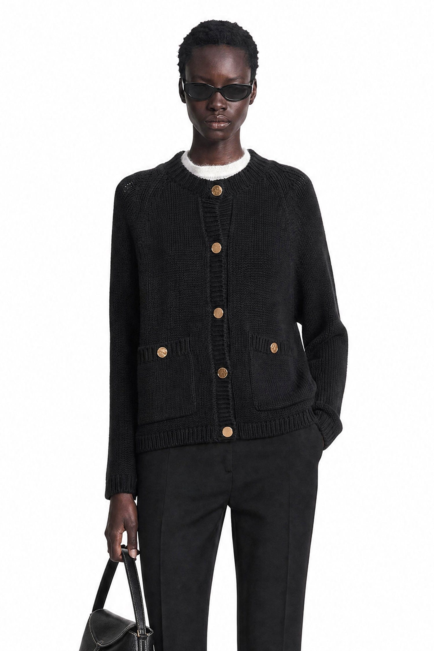 Toteme Hammered Button Cotton Cardigan
