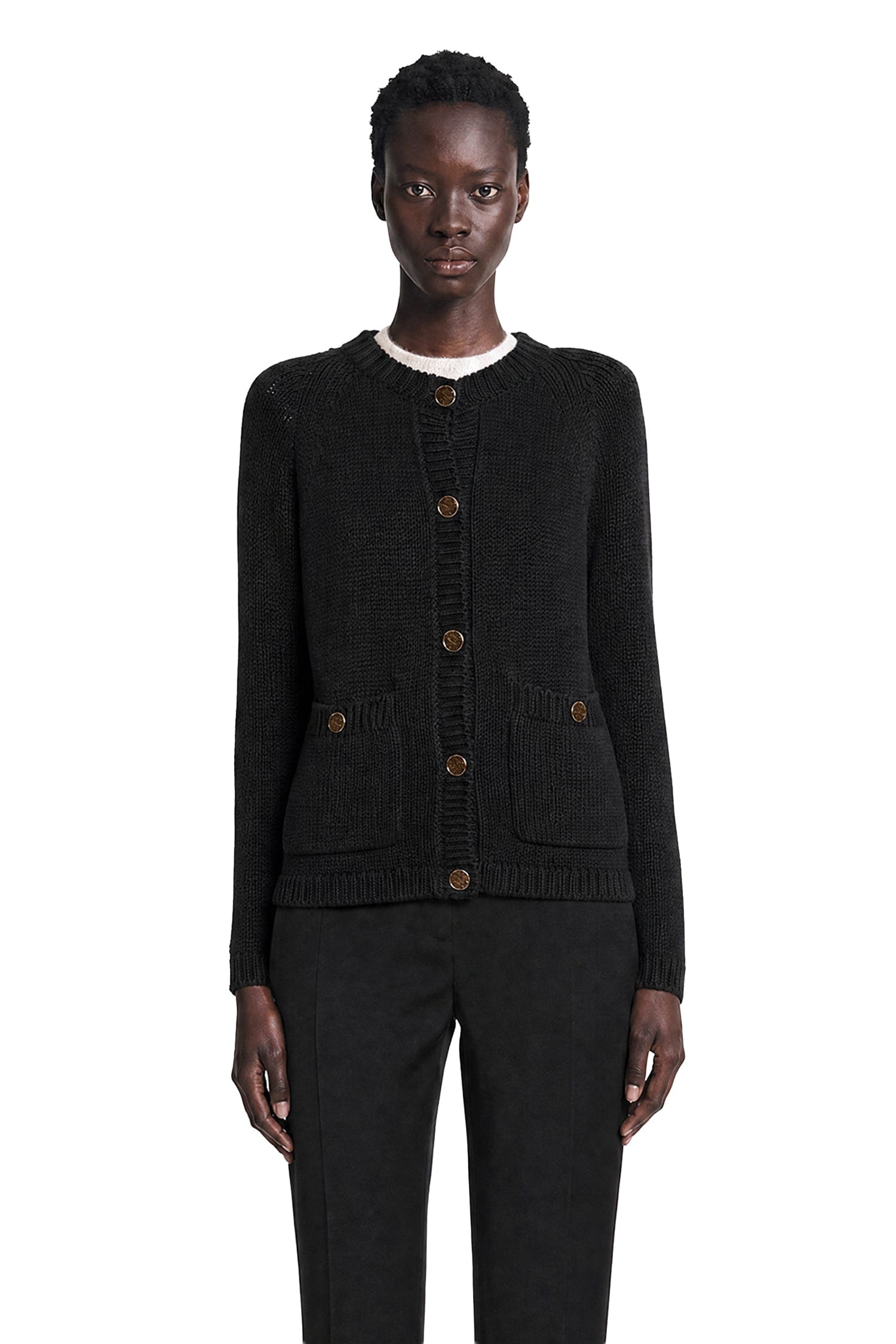 Toteme Hammered Button Cotton Cardigan