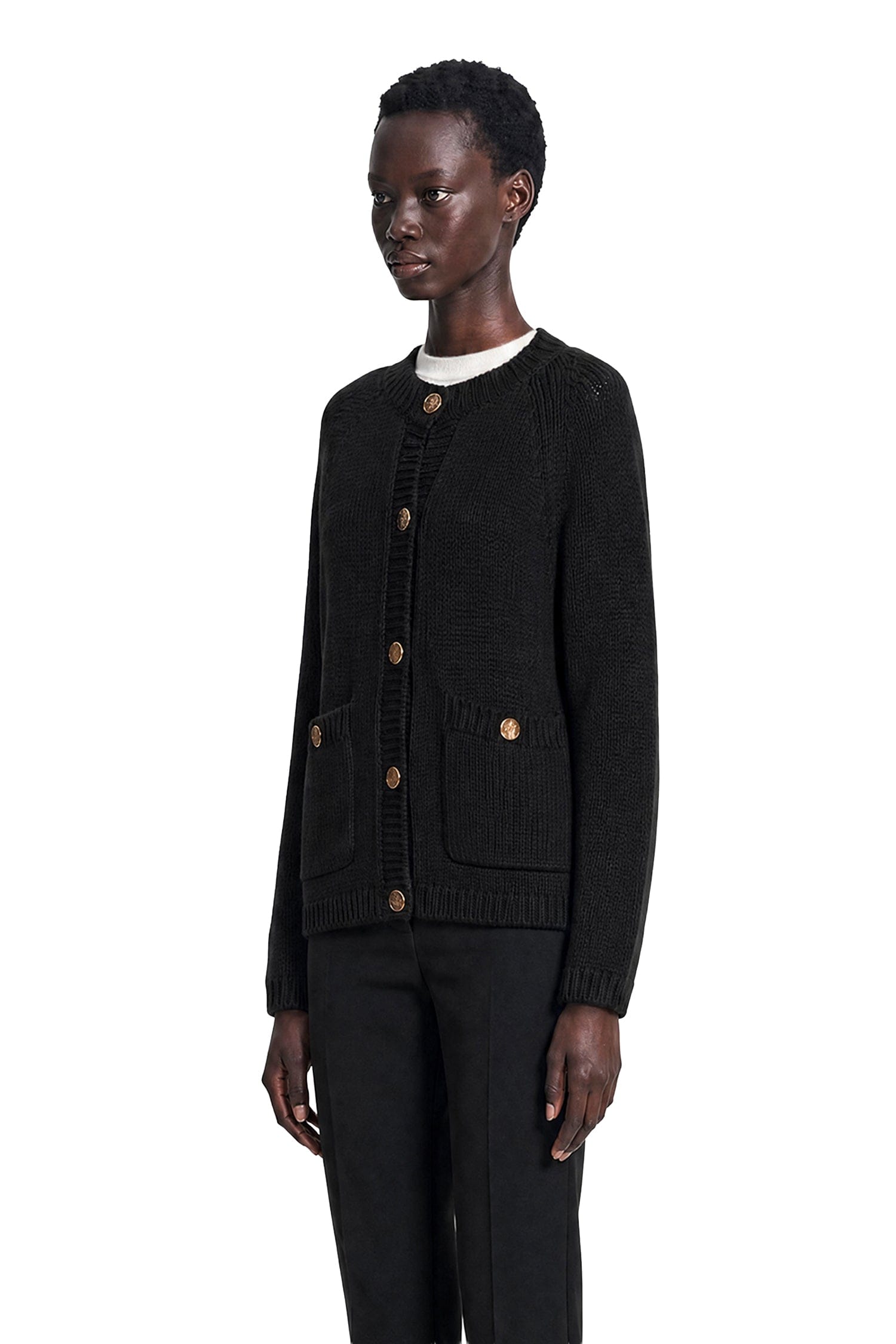 Toteme Hammered Button Cotton Cardigan