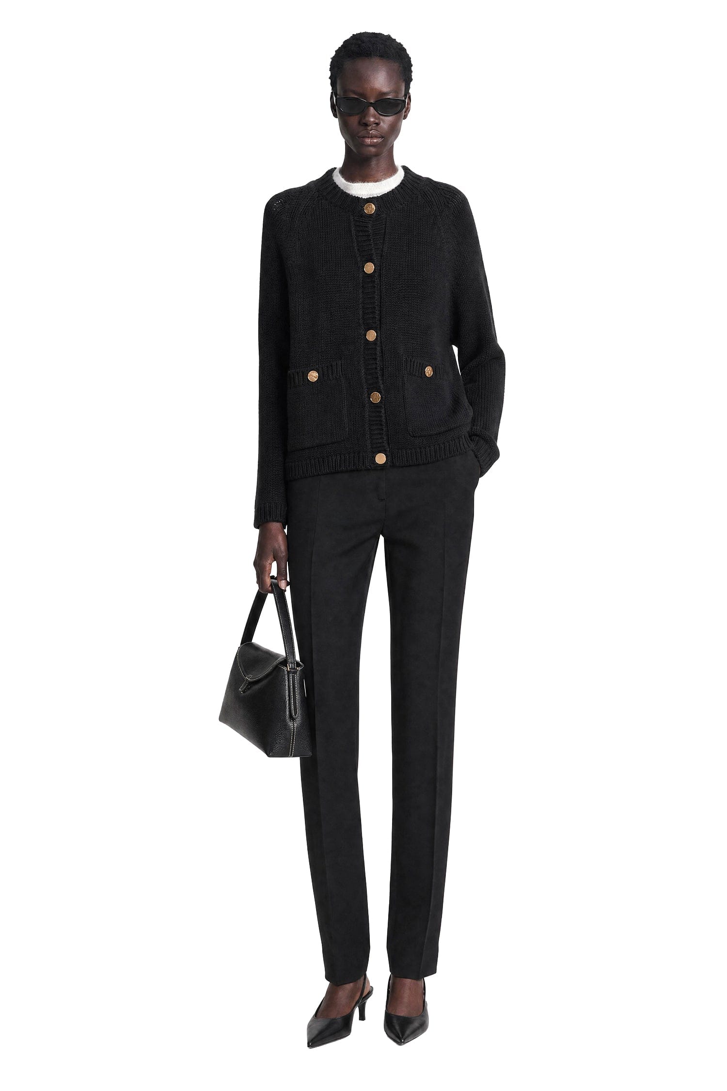 Toteme Hammered Button Cotton Cardigan