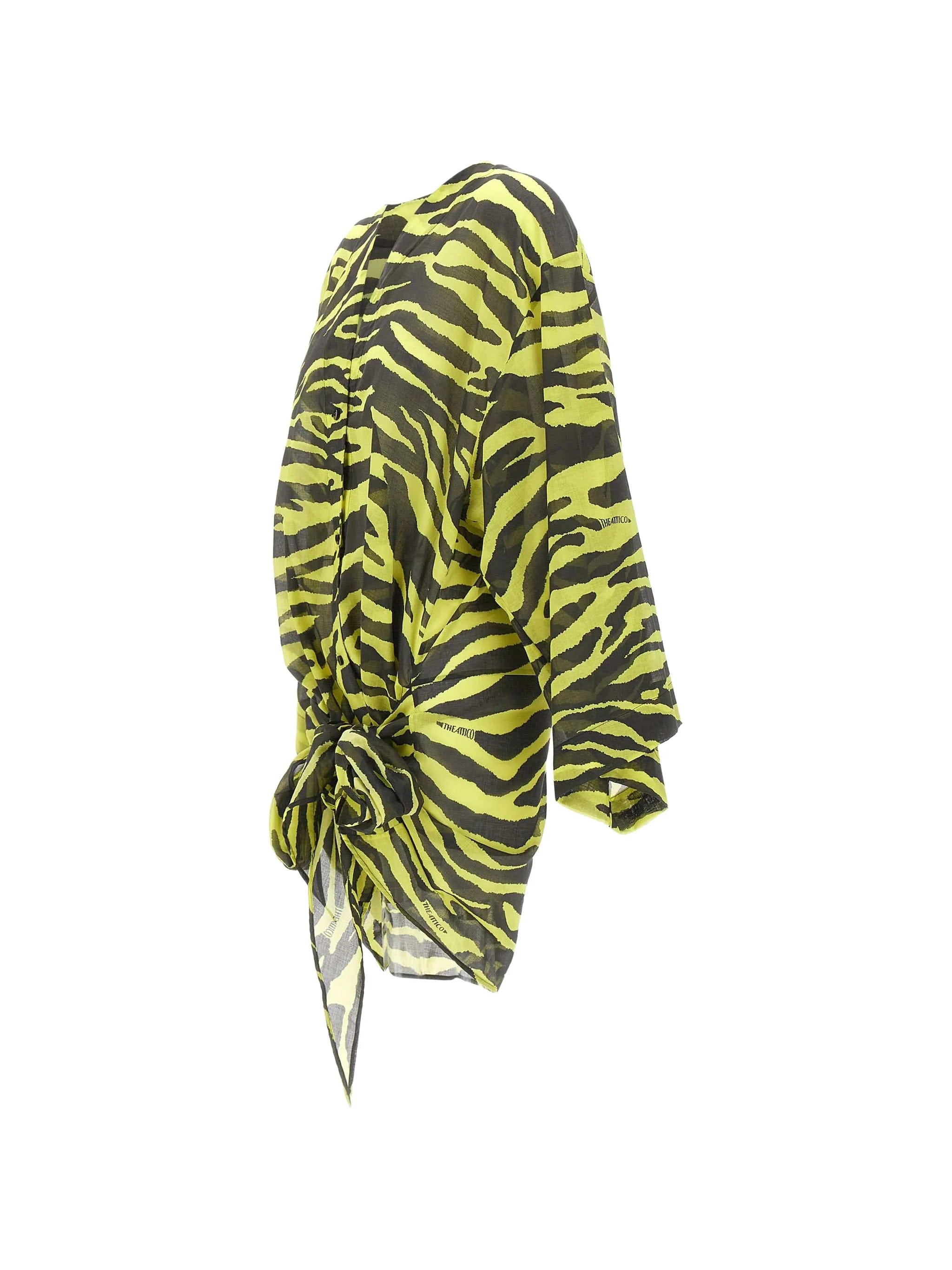 The Attico zebra - print wrap - style dress