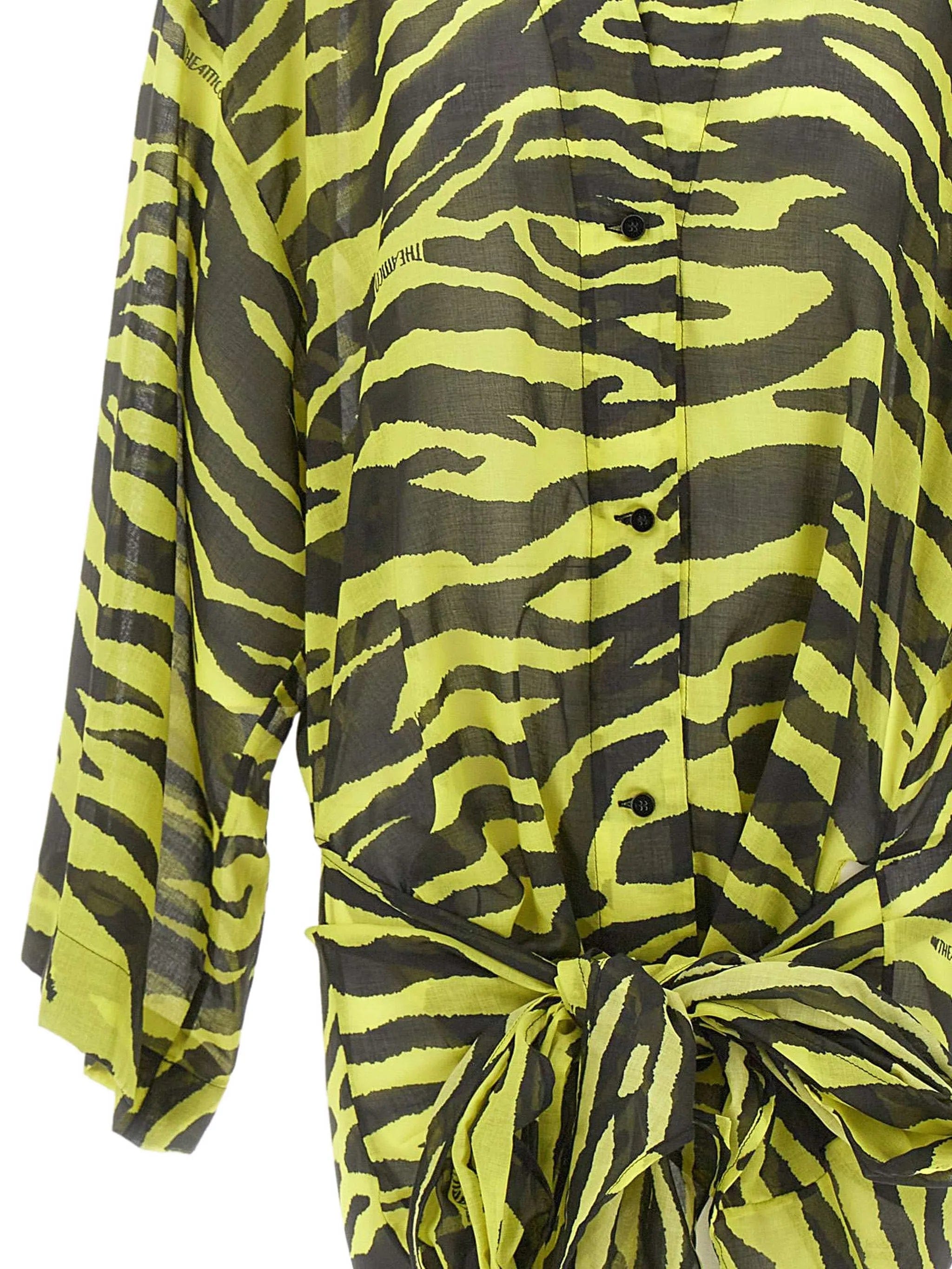 The Attico zebra - print wrap - style dress