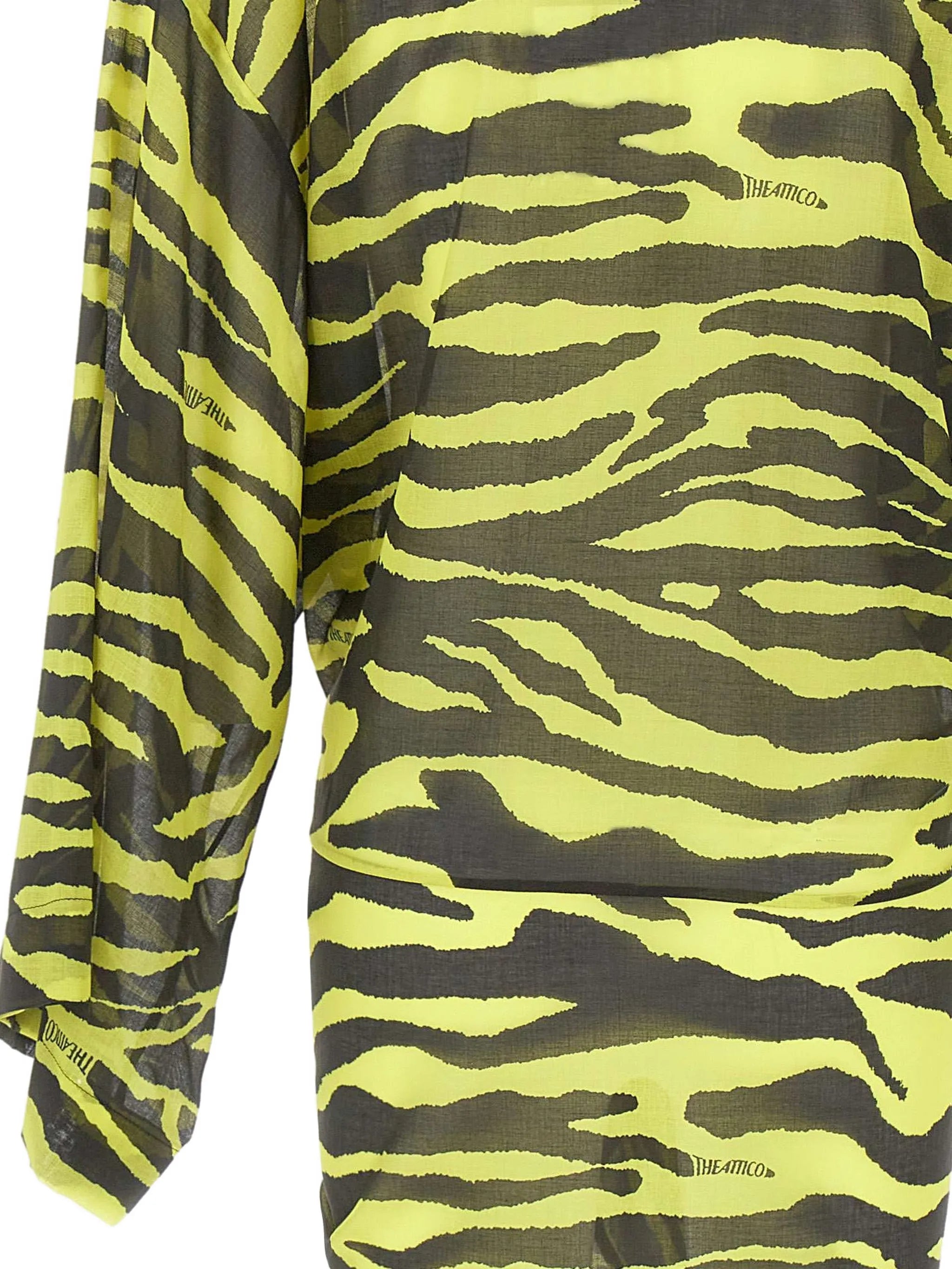The Attico zebra - print wrap - style dress